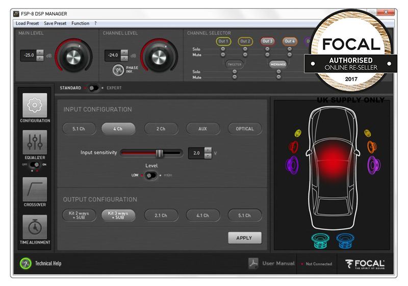 Focal FSP-8 - FOCAL ELECTRONICS DSP 8 Channel Sound Processor