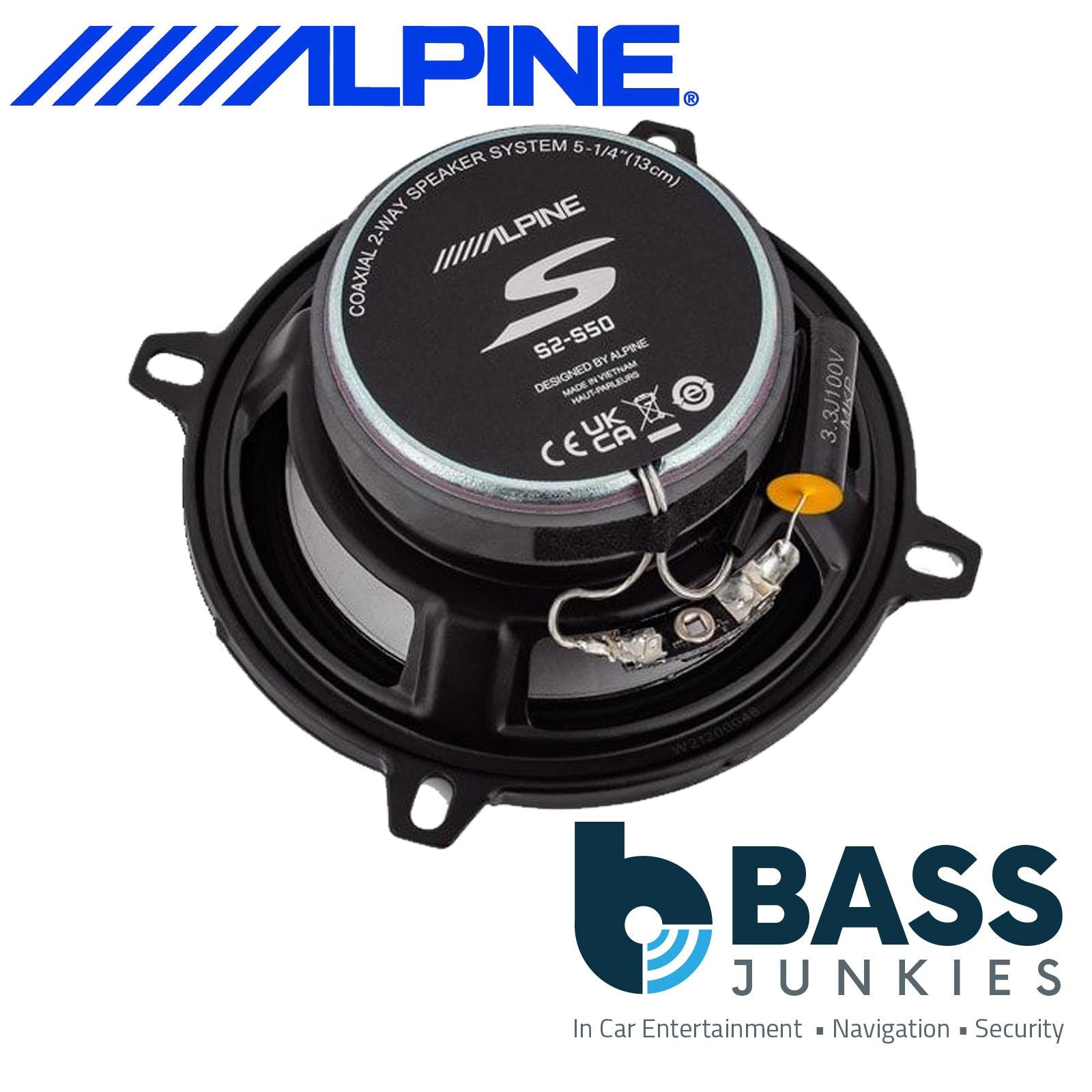 Alpine S2-S50 - 340 Watts a Pair 2 Way 5.25" 13cm Coaxial Car Van Door Speakers