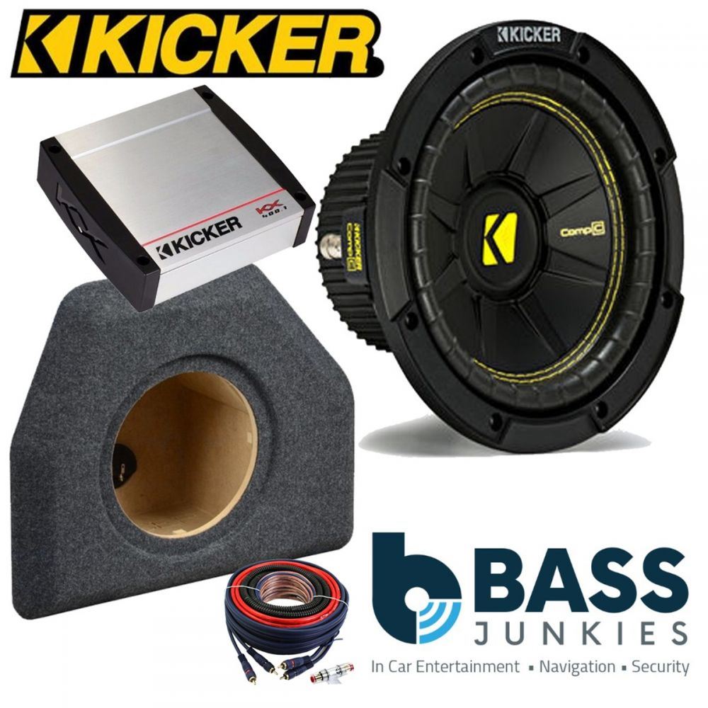 Volkswagen Passat 2005-2014 Kicker CWCS104 - CompC 10" 25cm 500 Watts Car Subwoofer Custom Bass Box Kit & Kicker KX400.1 400 Watts Monoblock Class D Car Amplifier