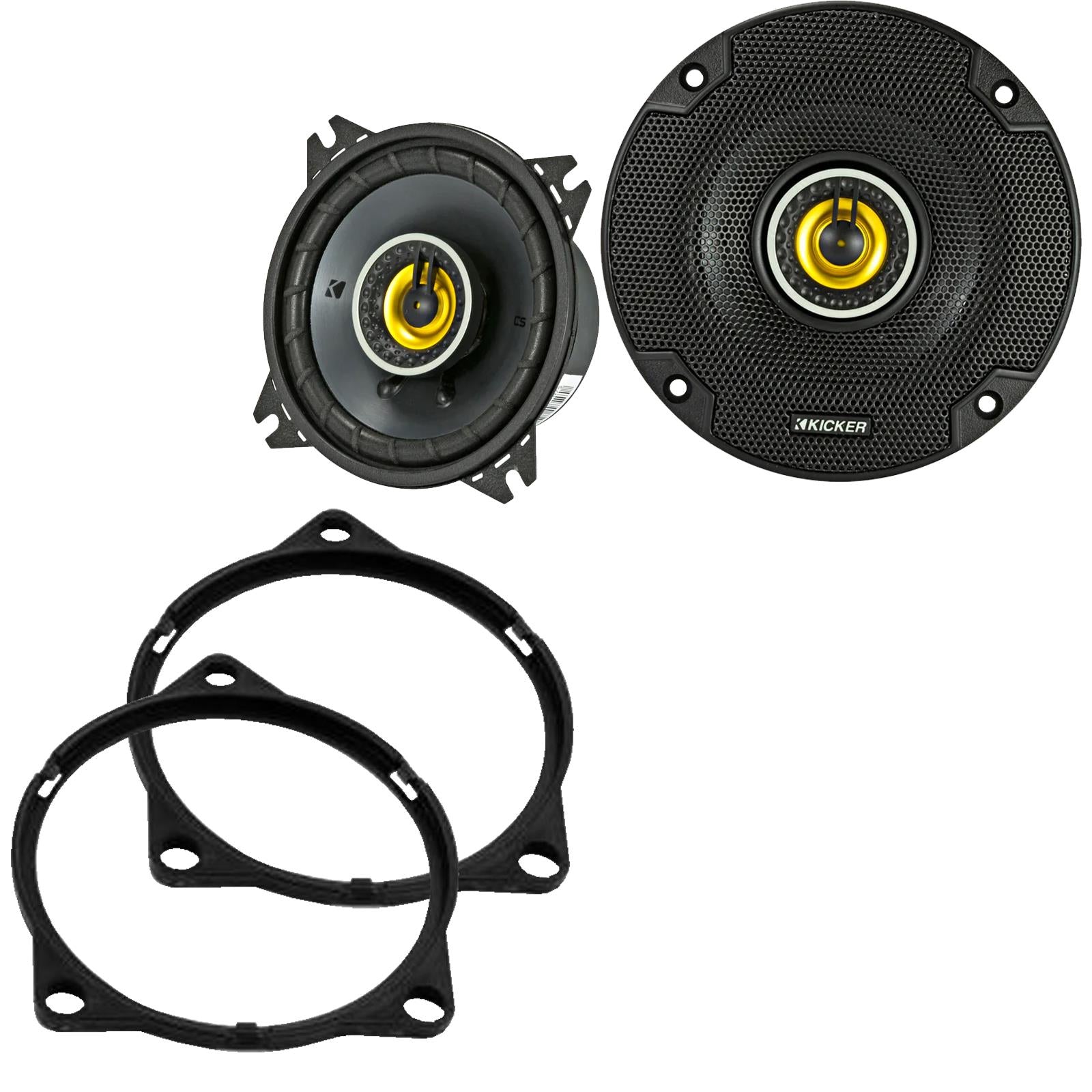 Kicker CSC44 100mm/10cm/4" 2-Way Coaxial Car speakers (Per Pair Max 300|100 watts RMS) Fits Volvo S90 2017-21 | XC40 18-21 | XC60 17-21 | XC90 15-21