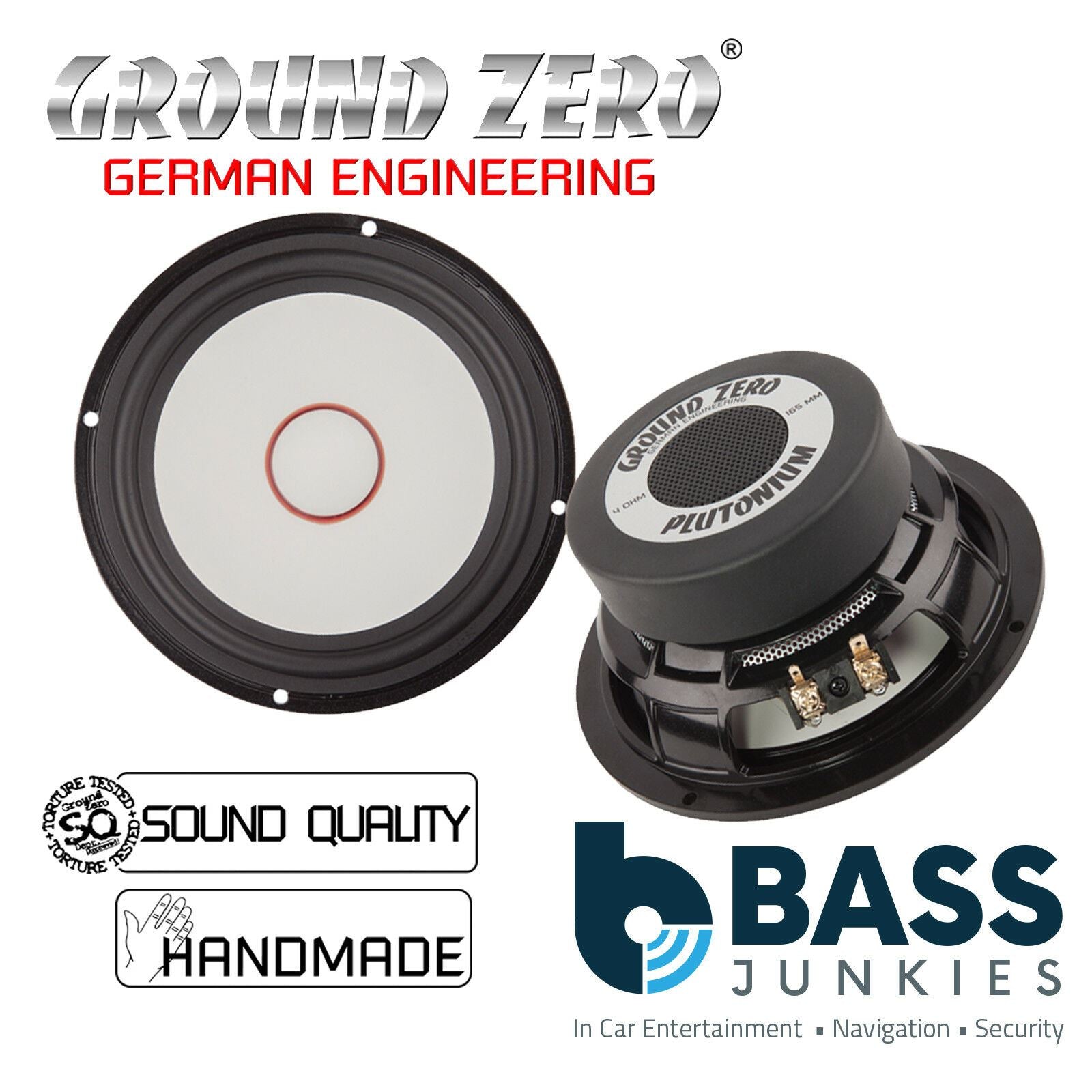 Ground Zero GZPK 16SQ - 6.5" Inch 16.5cm 210 Watts 4 Ohm Midrange Car Kickwoofer Speaker