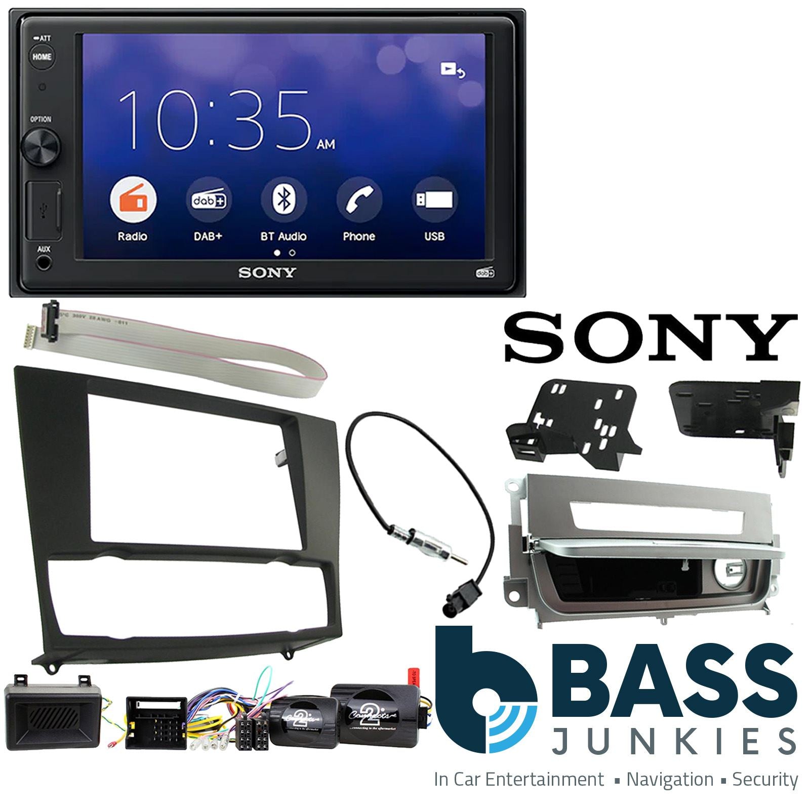 SONY XAV-1550D DAB+ Smart Bluetooth Car Radio + Stereo fitting kit + Steering Wheel Controls Loom for BMW 3-Series E90, 2005-2012 | E91, 2005-2012 | E92, 2005-2012 | E93, 2005-2012