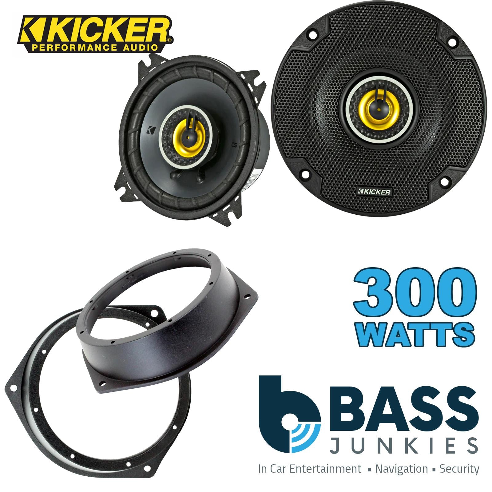 Kicker CSC44 100mm/10cm/4" 2-Way Coaxial Car speakers (Per Pair Max 300|100 watts RMS) Fits Vauxhall Vectra 1995-02 | Astra 98-04 | Omega 94-03 | Zafira 99-05 | Vivaro 01-14