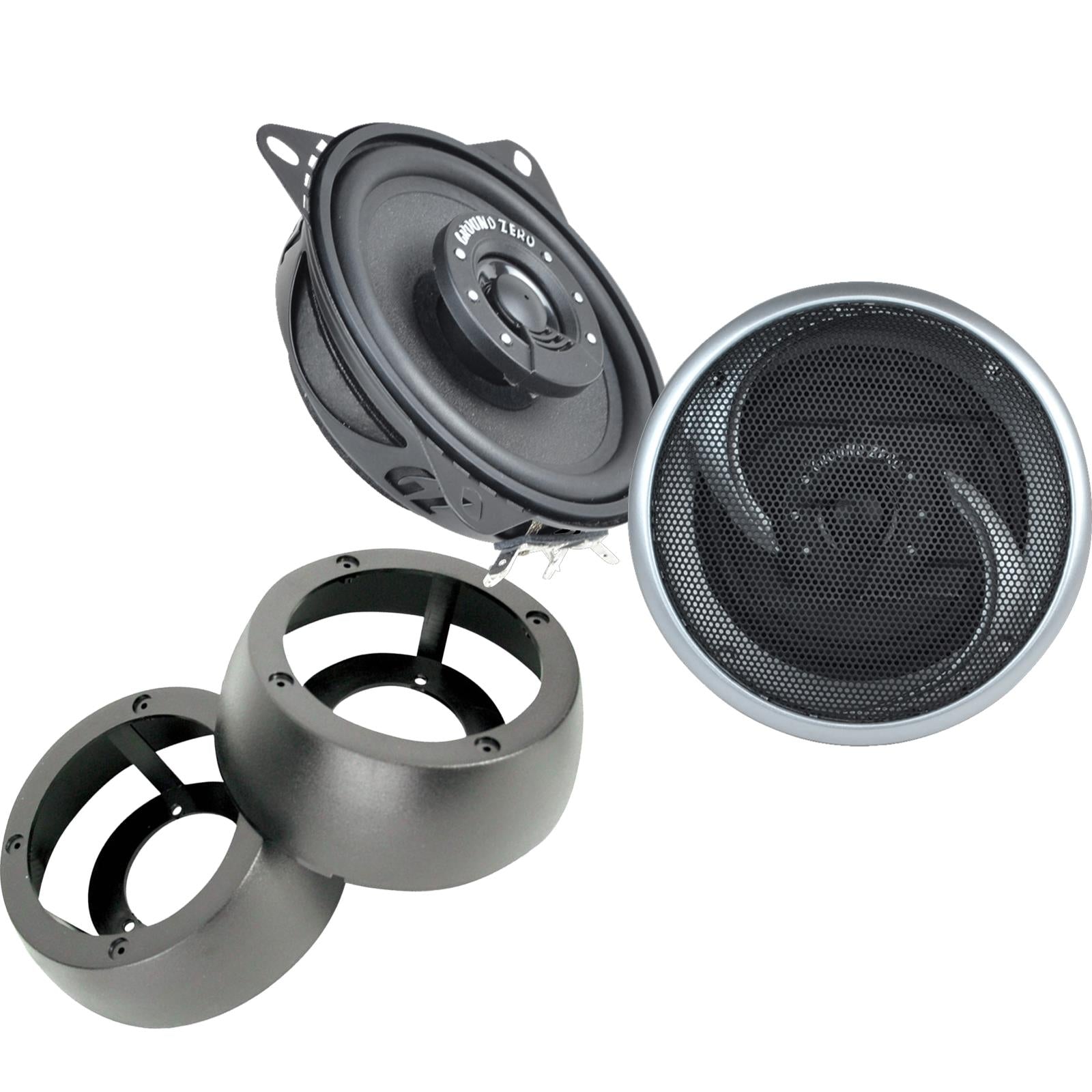 Ground Zero GZIF 4001FX 100mm/10cm/4" 2-Way Coaxial Car speakers (Per Pair Max 180|100 watts RMS) Fits Universal