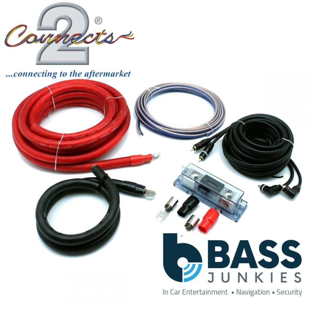 Connects2 PRO-ZERO - 3600 Watts 0AWG Gauge Power Ground RCA Car Amplifier Wiring Kit
