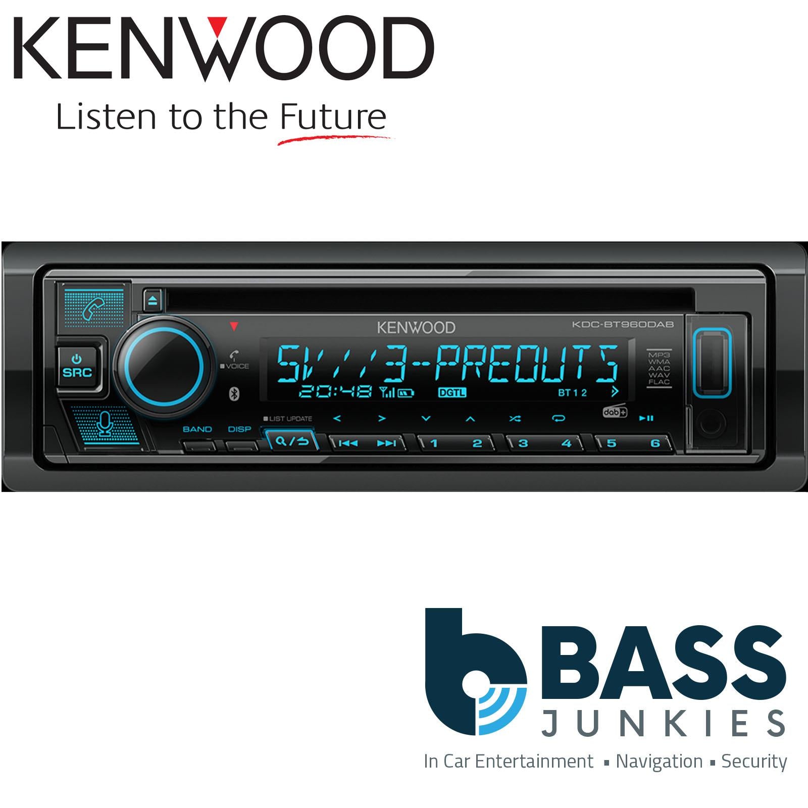 Kenwood KDC-BT960DAB CD/MP3/BT DAB+ Android USB Car Audio 3x Pre Out Stereo