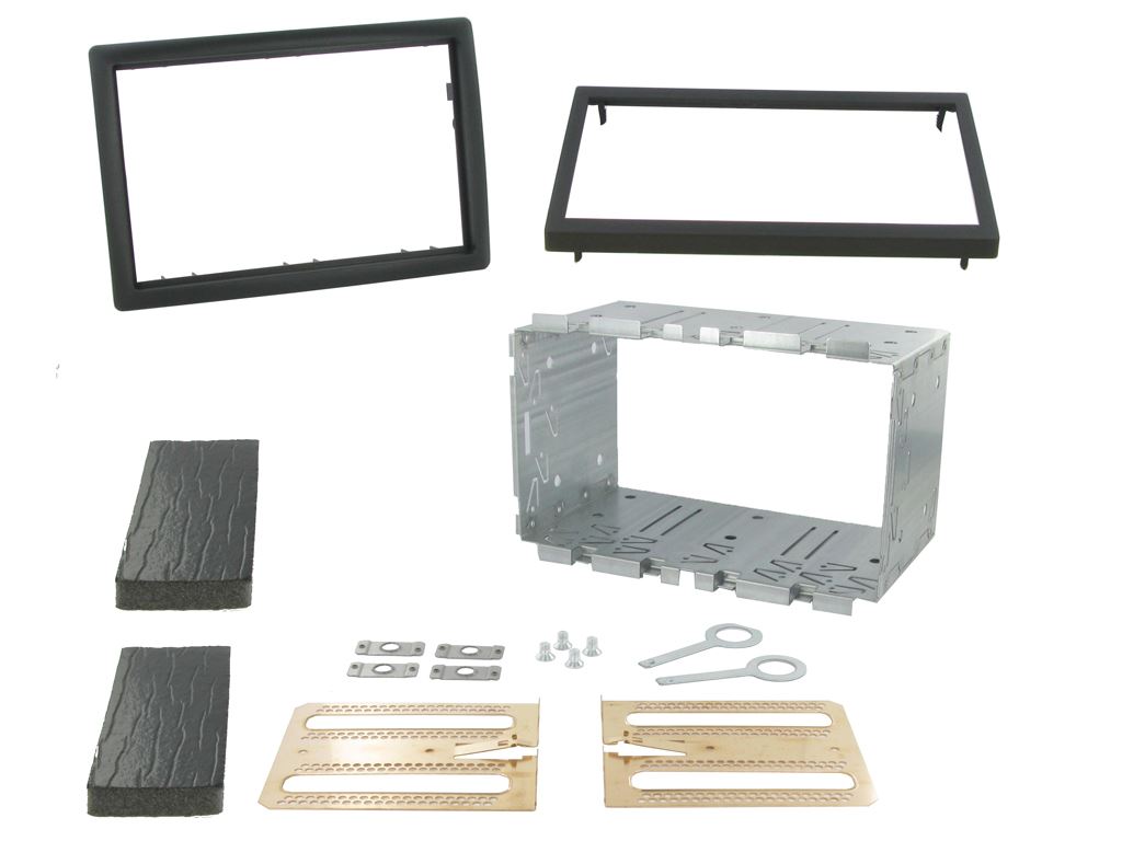 Grundig 6.8" Apple Android Double Din Stereo Fitting Kit + Steering Wheel Stalk Controls to fit Renault Megane 2006-08