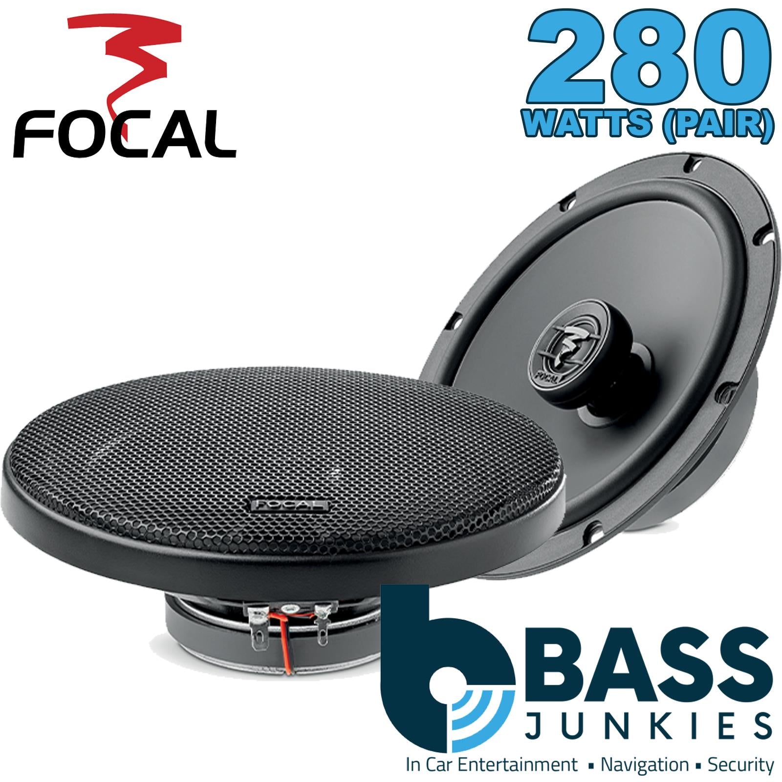 Focal ACX165-S 165mm/16.5cm/6.5" Car Door Shallow Mount Slim Fit Coaxial Speakers (Per Pair Max 240 watts | 120 watts RMS) Each Speaker: Max 120 watts | RMS 60 watts [Woofer/Tweeter]