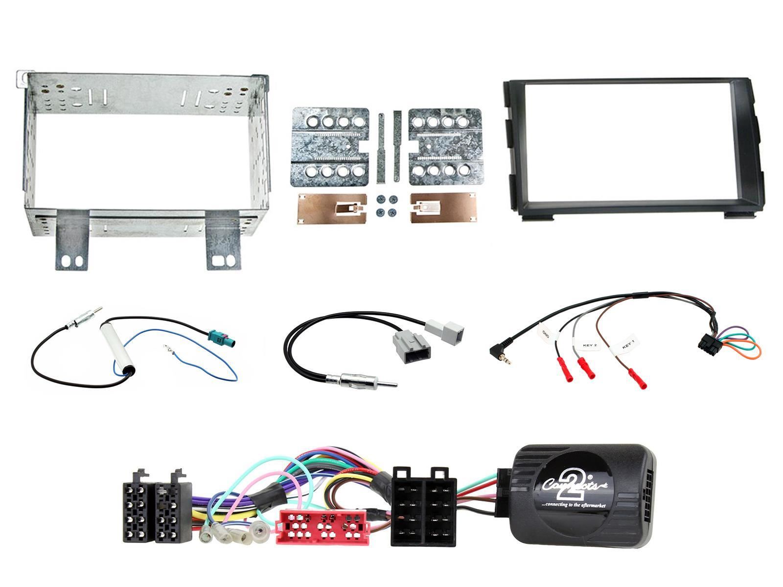 Connects 2 CTKKI03 - KIA Ceed/Pro Ceed 2009 - 2012 Double Din Facia & Steering wheel Interface Fitting Installation Kit (Black Facia Panel)