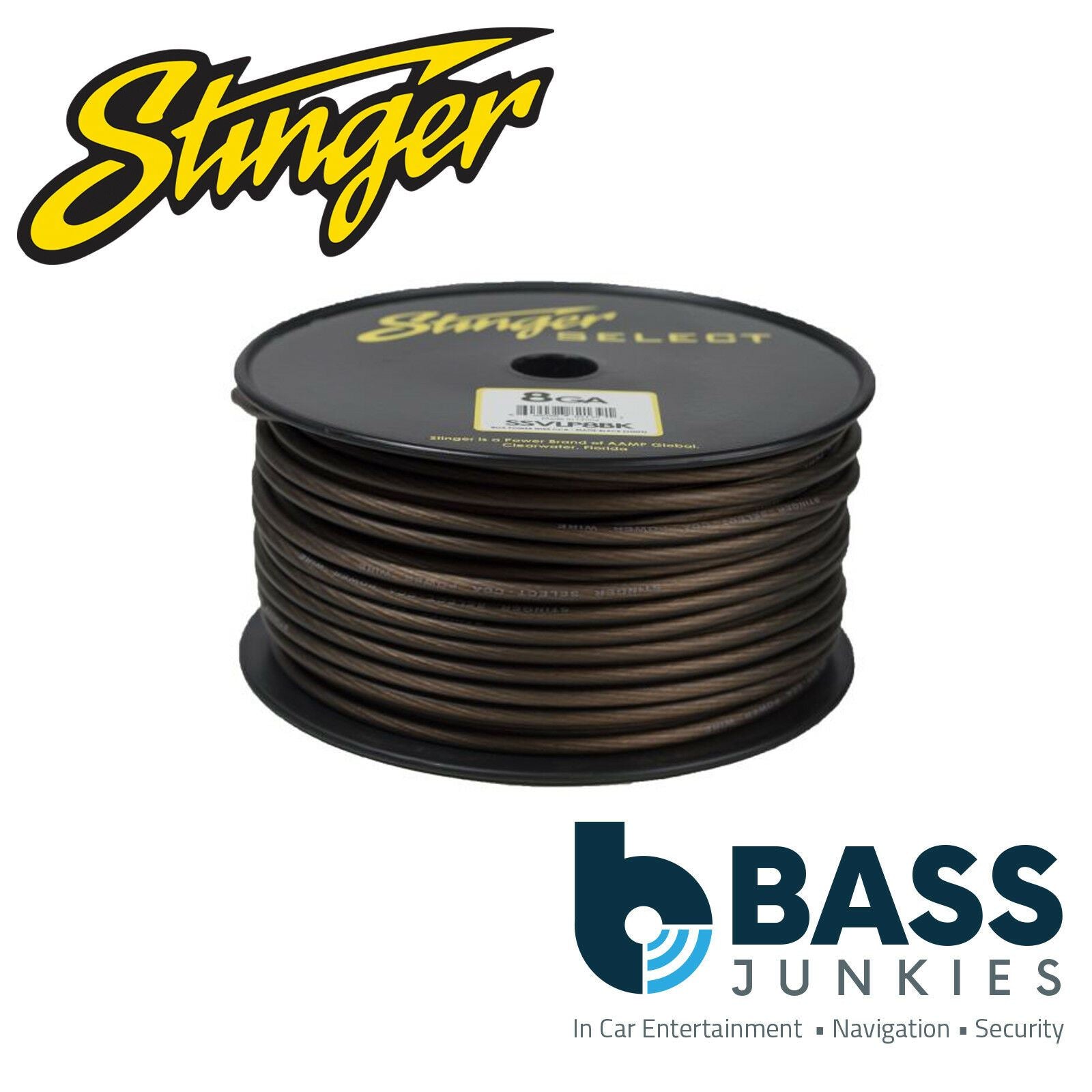 Stinger SSVLP8BK 8AWG Matte Black Power Wire 76 Metres