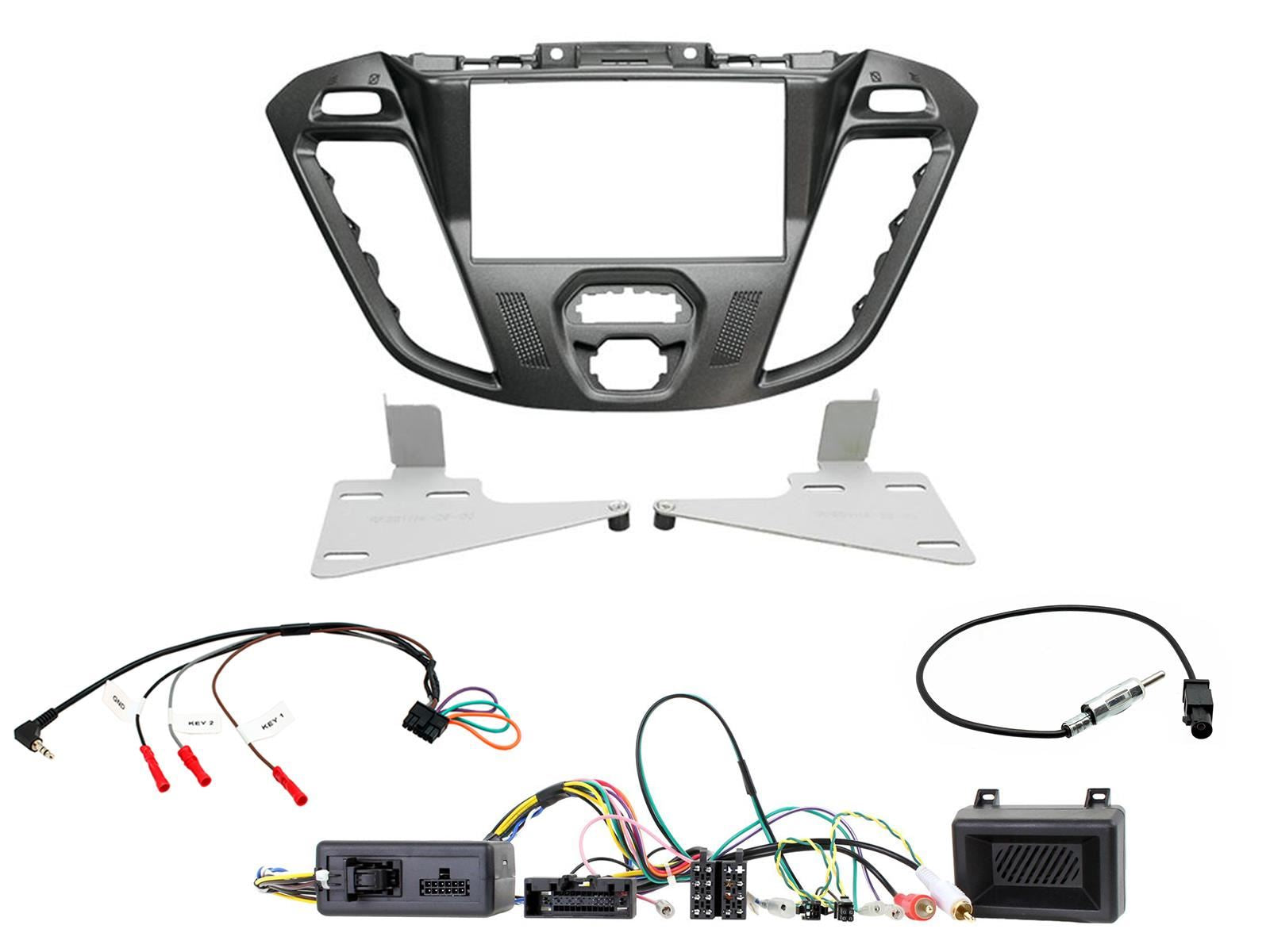 Grundig 6.8" Apple Android Double Din Stereo Fitting Kit + Steering Wheel Stalk Controls to fit Ford Transit-Custom 12-16