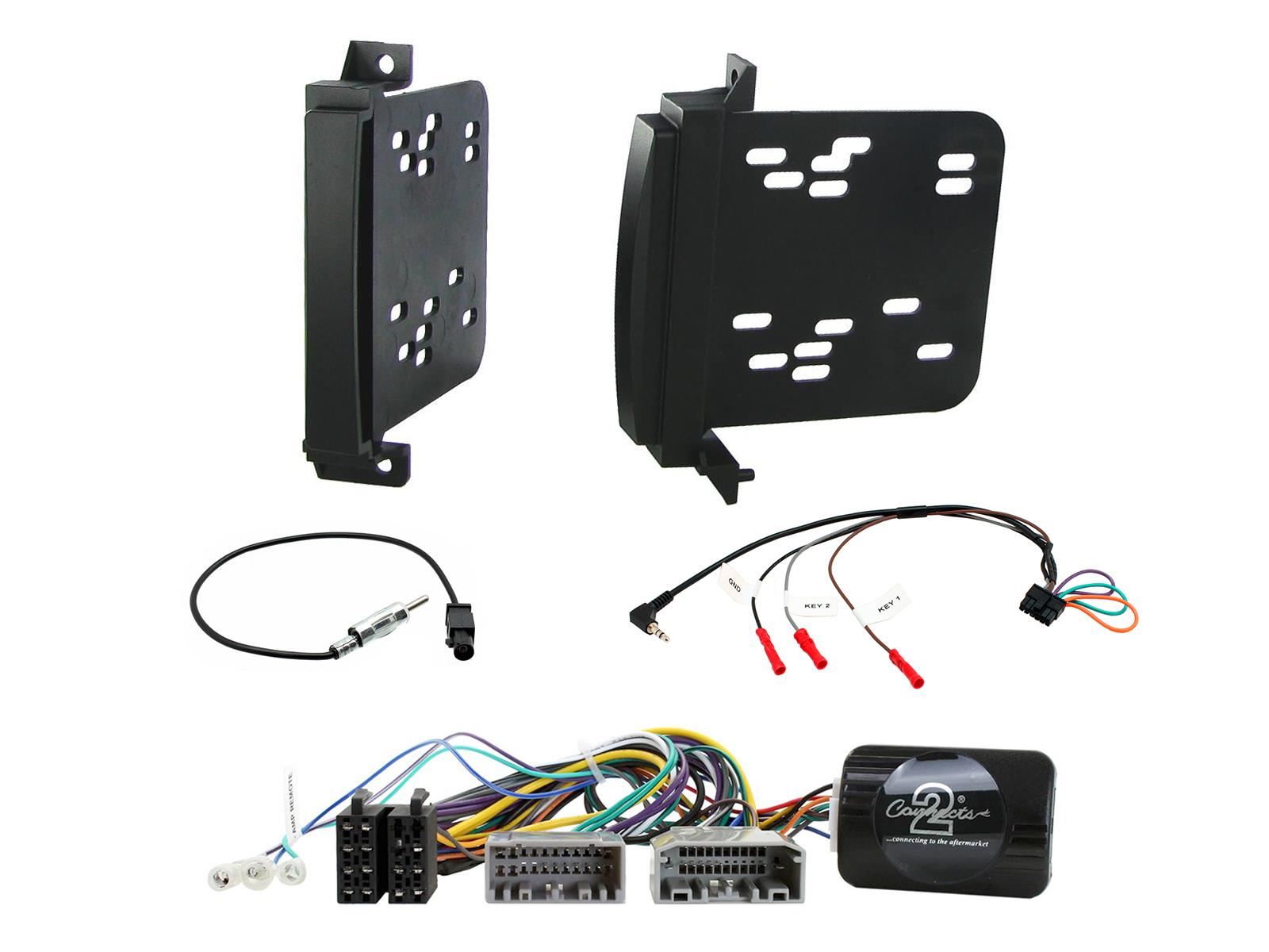 Grundig 6.8" Apple Android Double Din Stereo Fitting Kit + Steering Wheel Stalk Controls to fit Jeep Grand-Cherokee 11-14