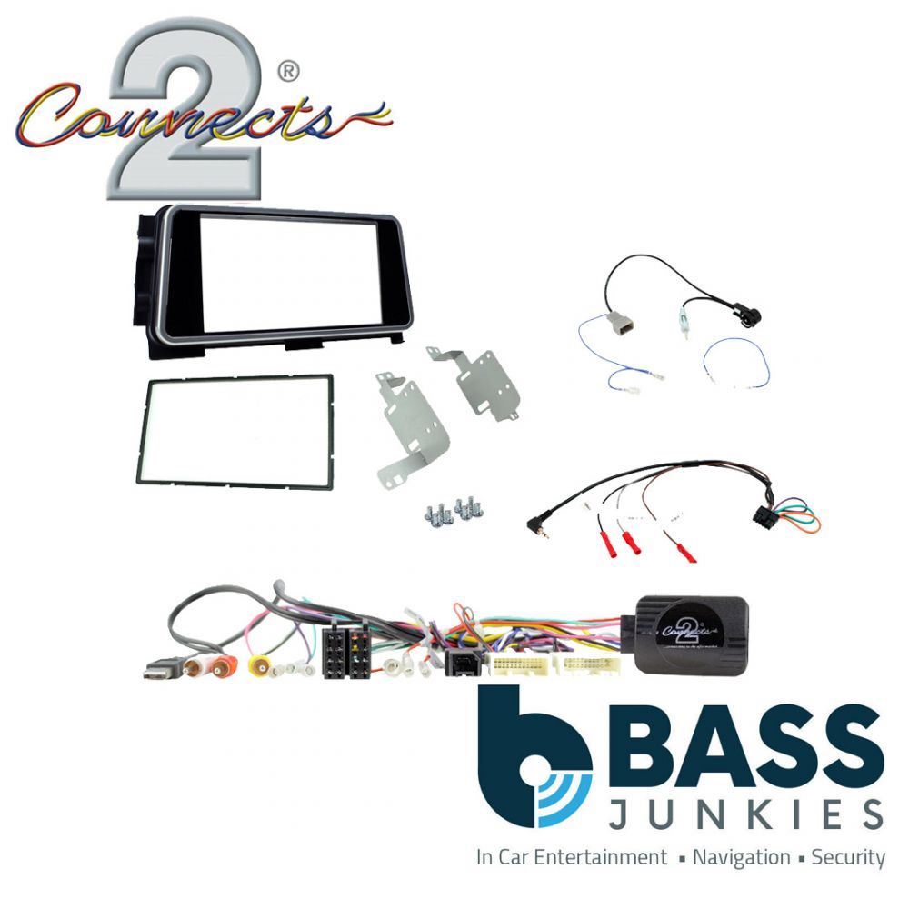 Connects 2 CTKNS12 - Nissan Micra, Kicks 2017 Onwards Double Din Facia & Steering wheel Interface Fitting Installation Kit