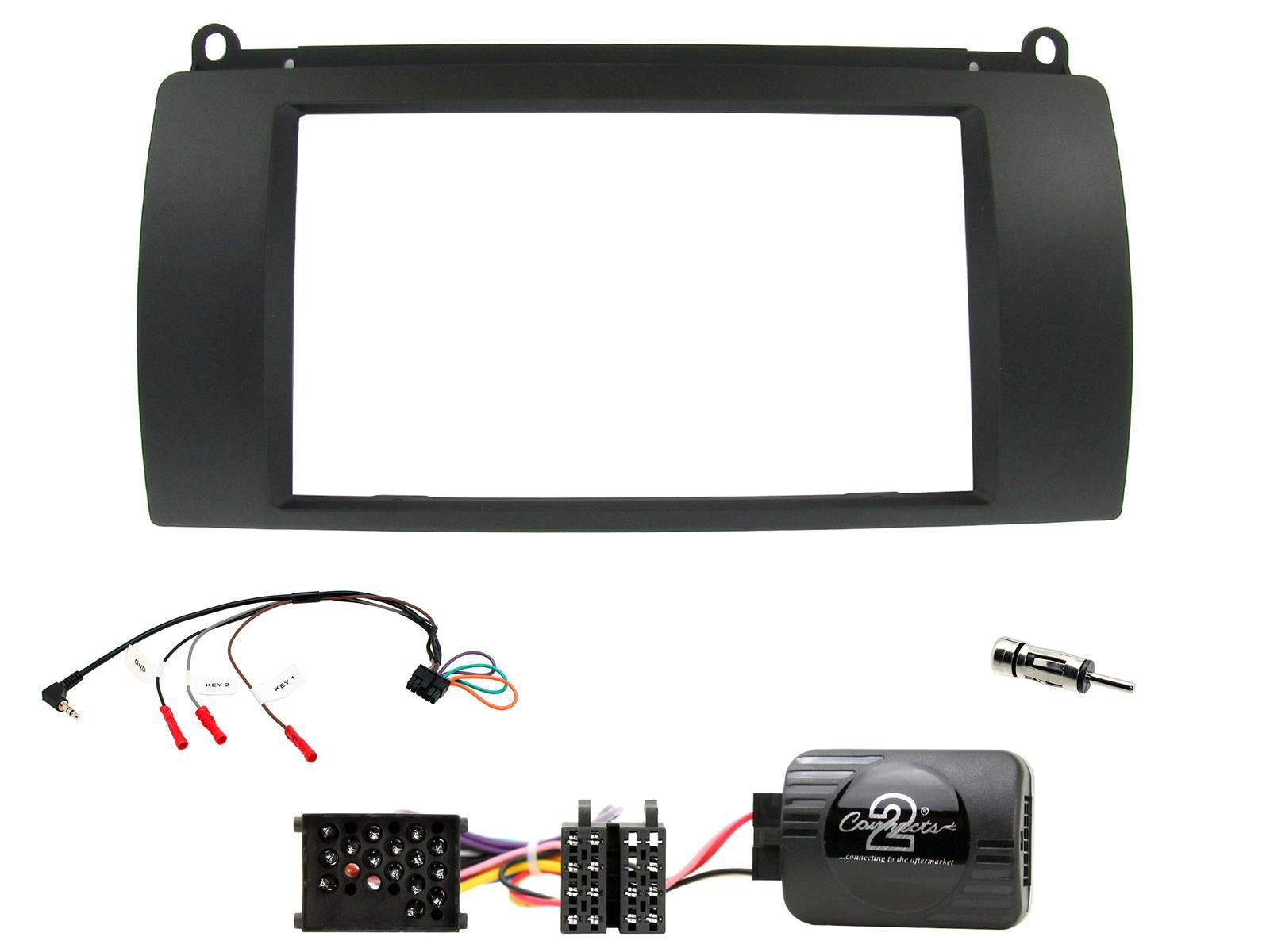 Grundig 6.8" Apple Android Double Din Stereo Fitting Kit + Steering Wheel Stalk Controls to fit Rover 75 2000-05