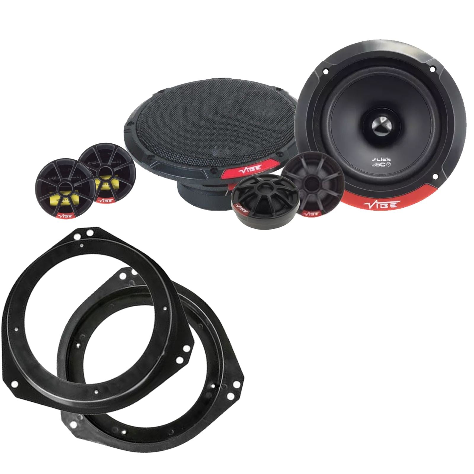 Vibe SLICK5C-V7 2-Way 130mm/13cm/5.25" Component Speakers (Per Pair 480 Watts) Fits Vauxhall Corsa 1993-06 | Tigra 94-00 | Vivaro 01-14