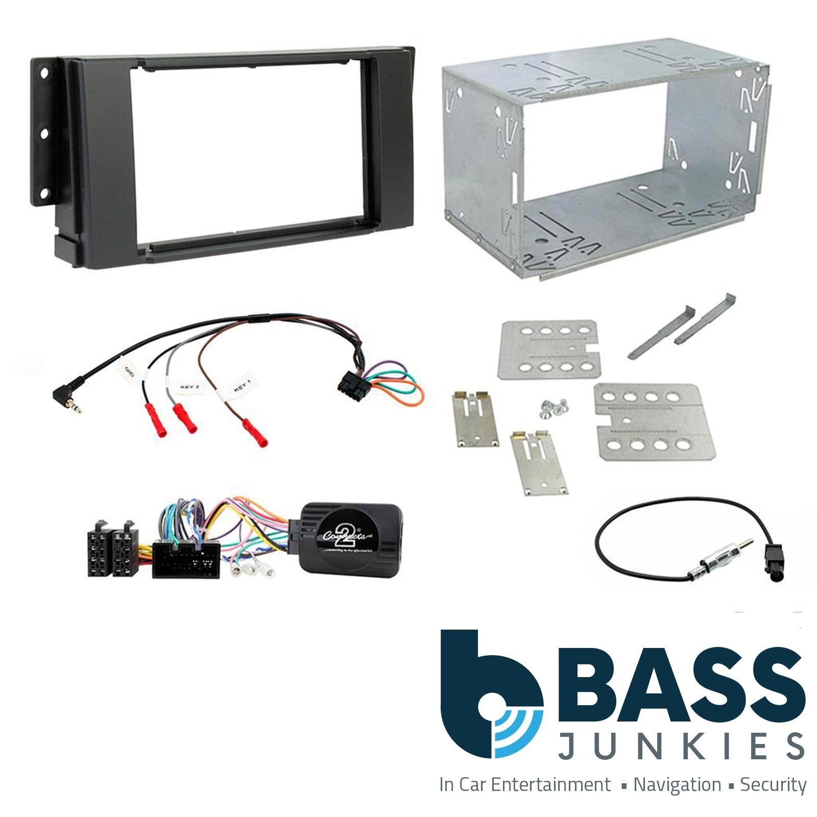 Connects2 CTKLR03 - Land Rover Freelander 2006 - 2014 Double Din Fascia & Steering Wheel Interface Installation Kit