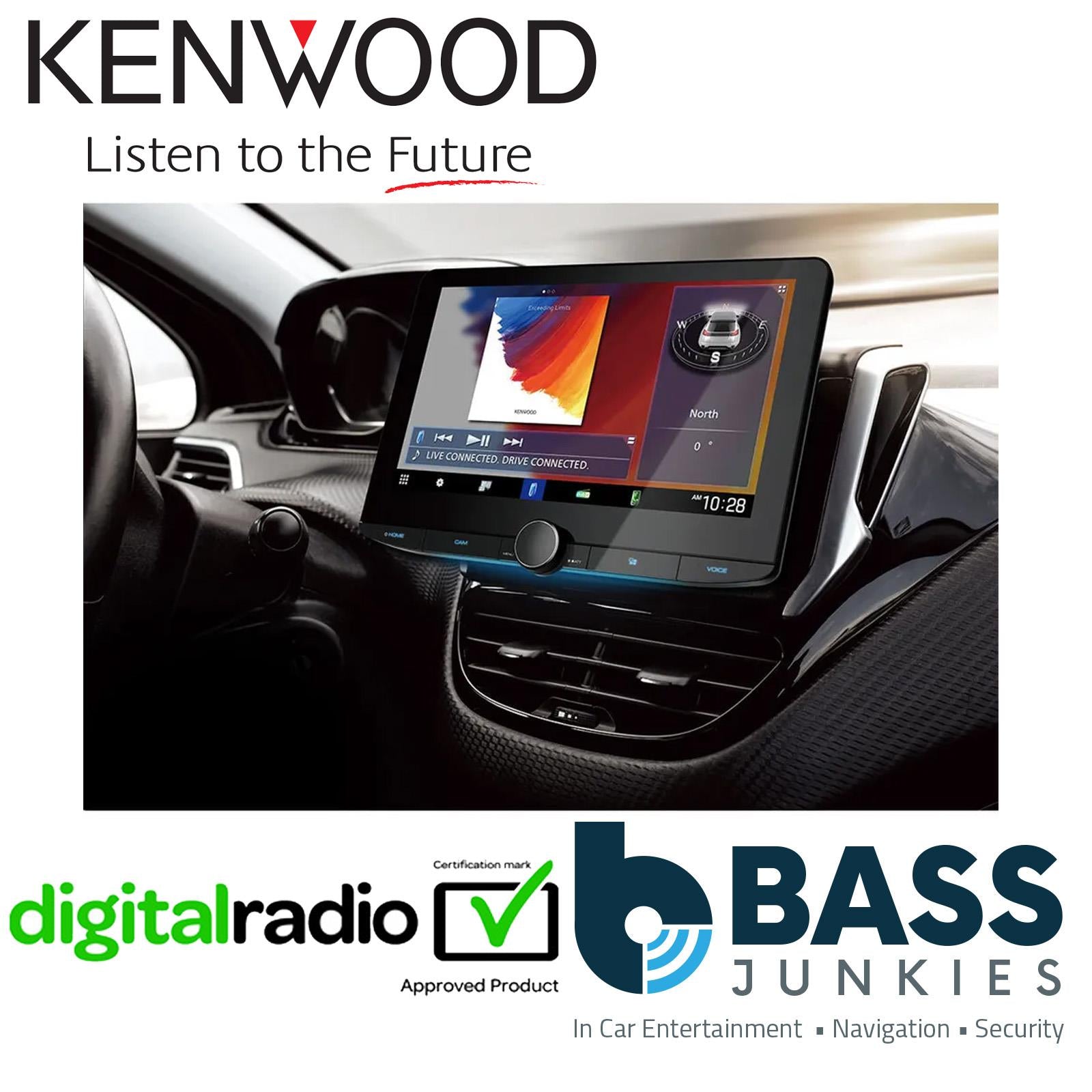 Kenwood DMX9720XDS 10.1" HD BT DAB+ Wireless CarPlay Android Floating Screen