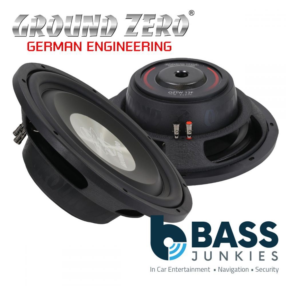 Ground Zero GZTW 12F - 12" Inch 30cm 600 Watts Dual 2-Ohm Flat Car Sub Subwoofer