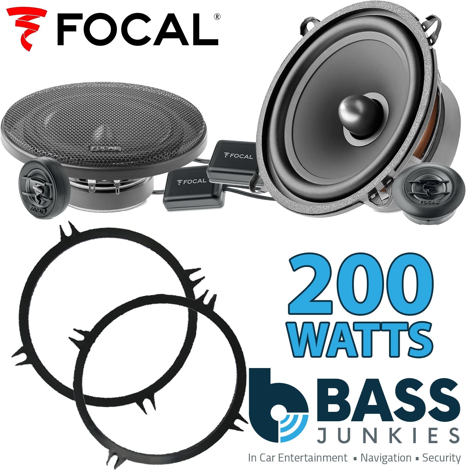 Focal Auditor ASE130 130mm/13cm/5.25"Car Component Speakers (Pair Max 200 watts) Fits Universal