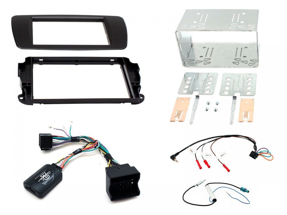 Connects2 CTKST02 - Seat Ibiza 2008 - 2014 Double Din Fascia & Steering Wheel Interface Installation Kit