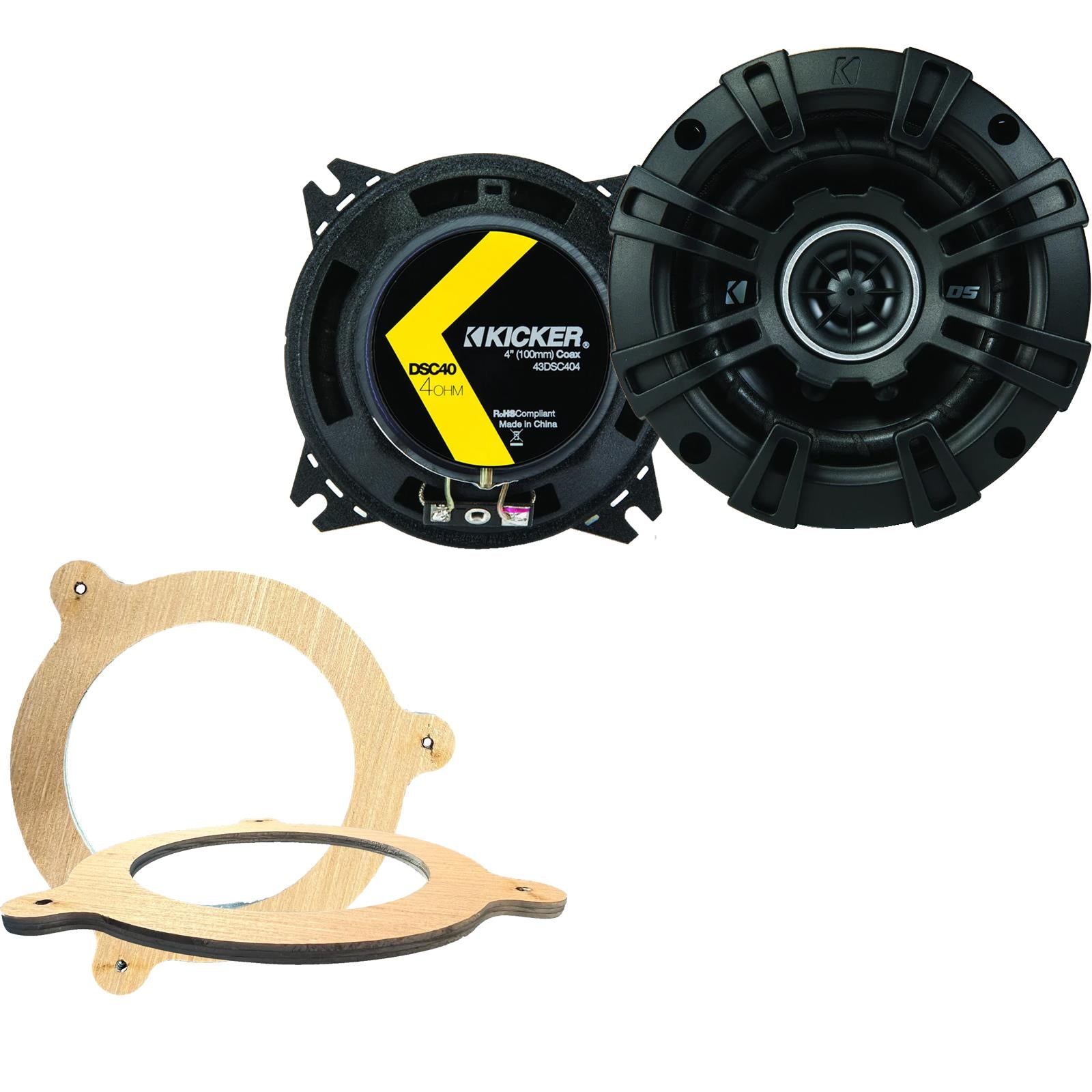 Kicker DSC404 100mm/10cm/4" 2-Way Coaxial Car speakers (Per Pair Max 240|60 watts RMS) Fits BMW 3-Series (Convertible) 1998-06