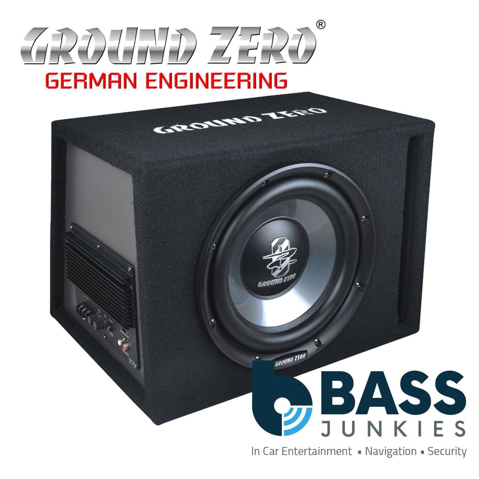Ground Zero GZIB 250XBR-ACT - 10" Inch 25cm 4 Ohm 250 Watts Active Sub Subwoofer Bass Enclosure Box