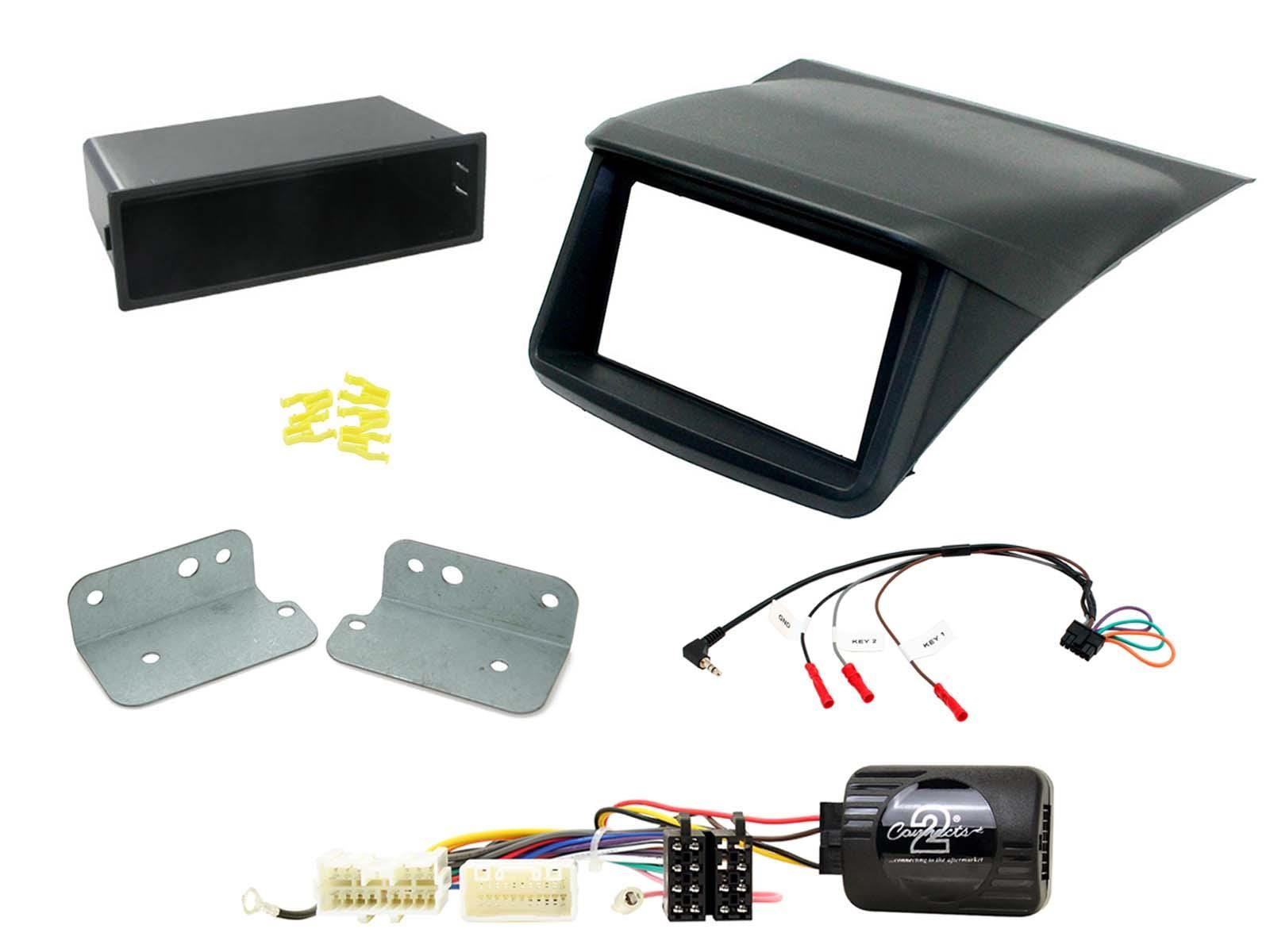 Connects2 CTKMT07 - Mitsubishi L200 2012 - 2015 Double Din Fascia & Relocation Panel with Steering Wheel Installation Kit