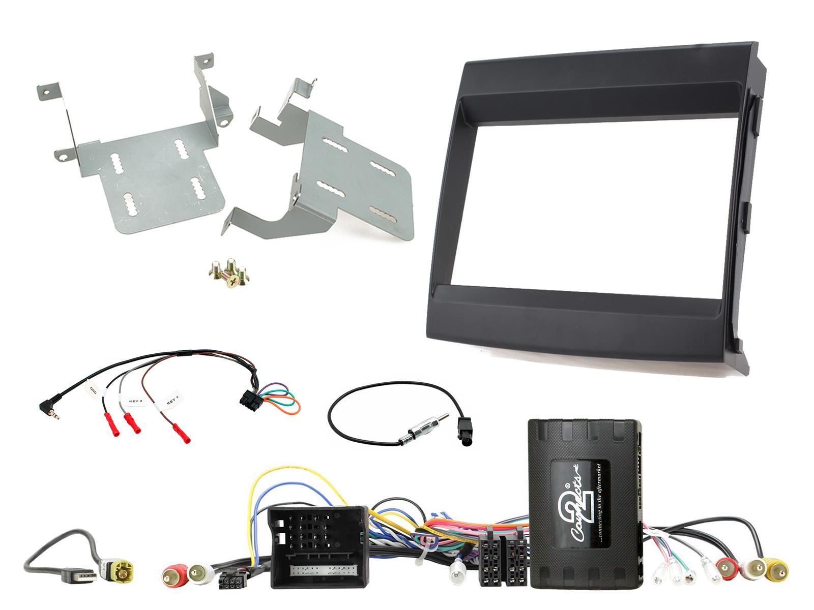 Grundig 6.8" Apple Android Double Din Stereo Fitting Kit + Steering Wheel Stalk Controls to fit Porsche Cayenne 2011-16