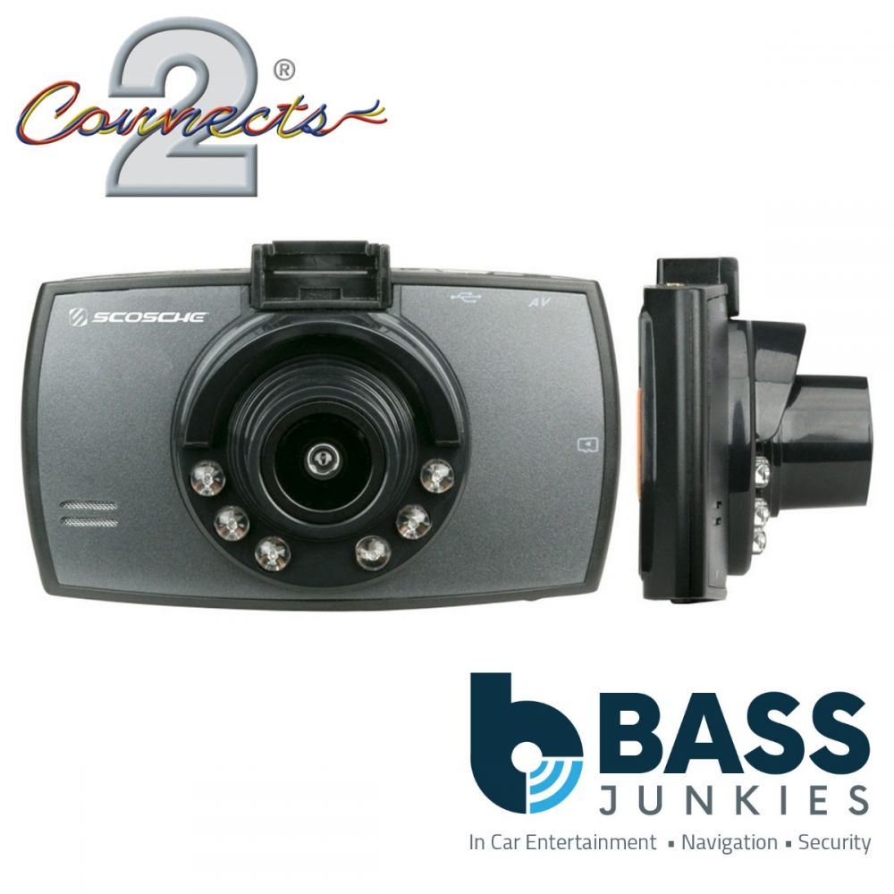 Scosche DDVR2 Car Dash Cam 1080p Night Vision 12v 24v & 8GB SD Card