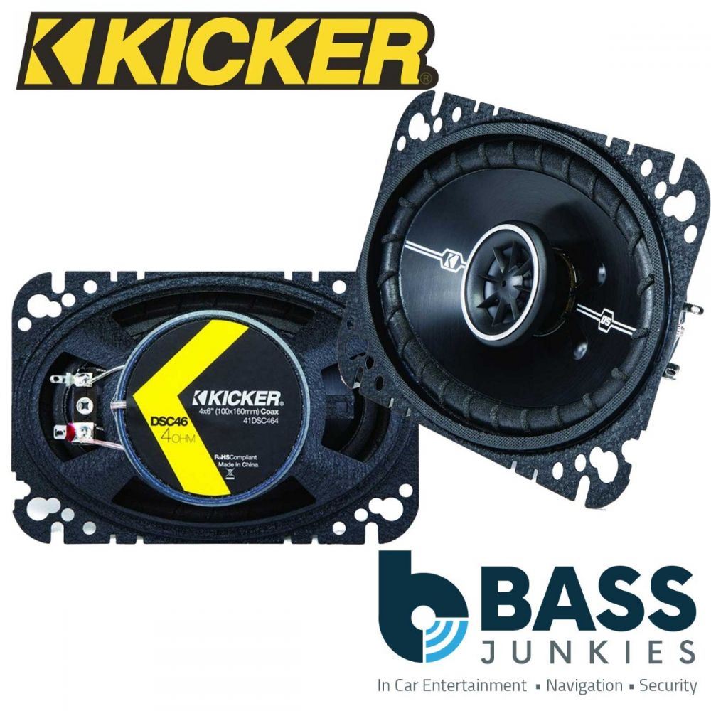 Kicker DSC4604 - 4 x 6" 100 x 160mm 120 Watts 2 Way Front Rear Door Shelf Car Coaxial Speakers
