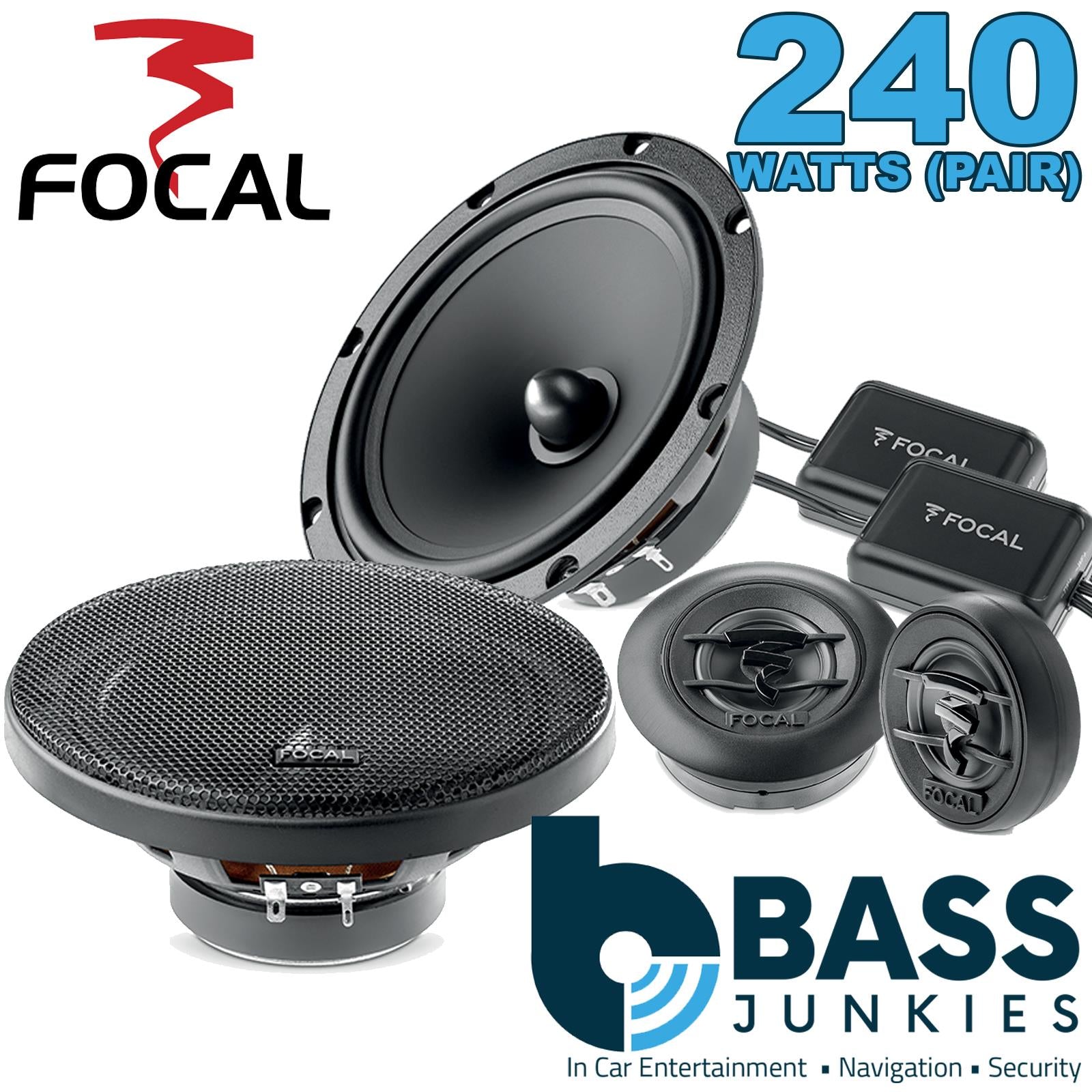 Focal ASE165 165mm/16.5cm/6.5" Car Door Component Speakers (Per Pair Max 240 watts | 120 watts RMS) Each Speaker: Max 120 watts | RMS 60 watts [Woofer/Tweeter/Crossover]