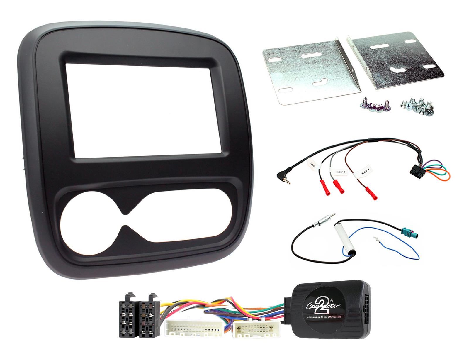 Grundig 6.8" Apple Android Double Din Stereo Fitting Kit + Steering Wheel Stalk Controls to fit Vauxhall Vivaro 2014- | Opel Vivaro 2014-