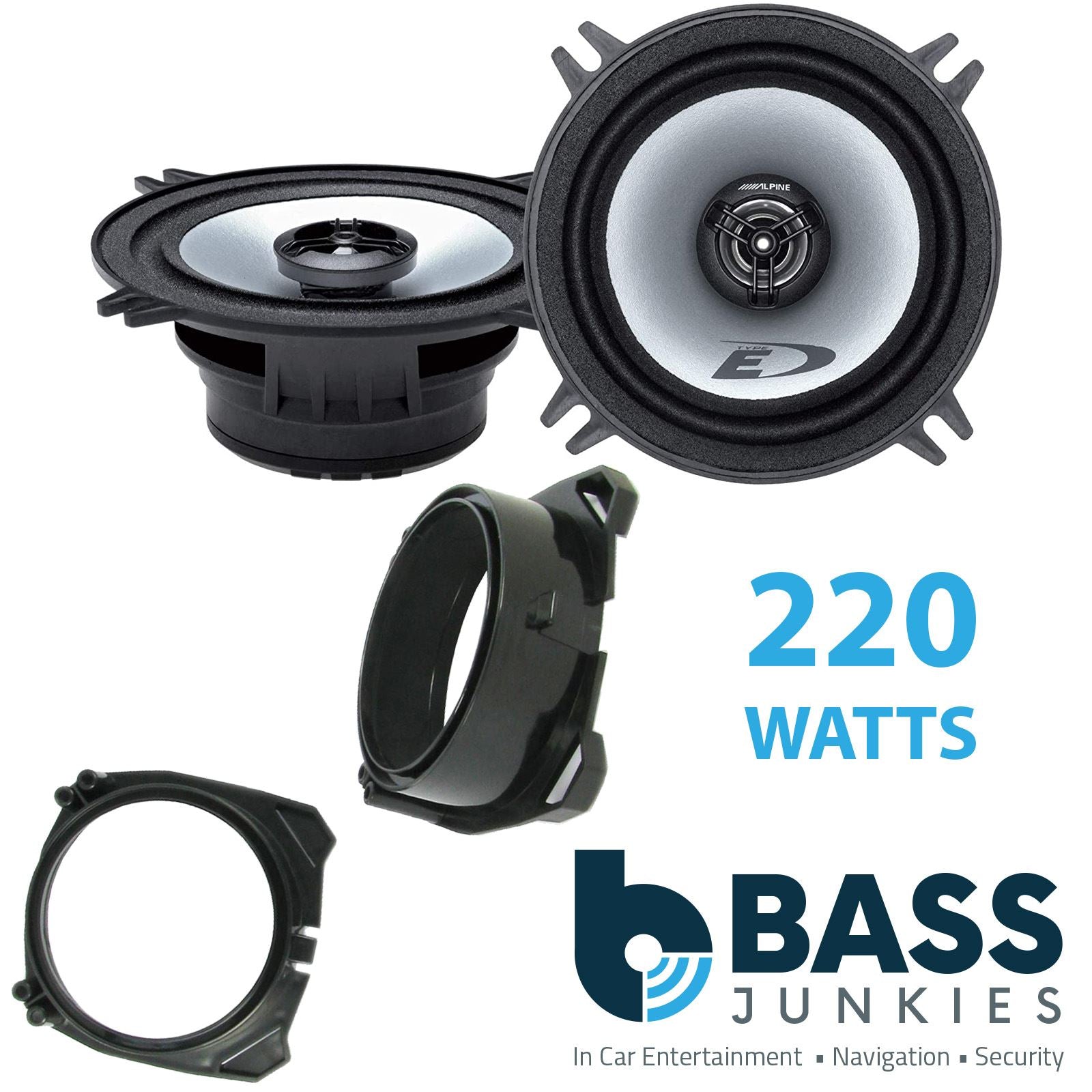 Alpine SXE-1325S 2-Way 130mm/13cm/5.25" Coaxial Speakers (Per Pair 400 Watts) Fits Ford Fiesta 1989-96