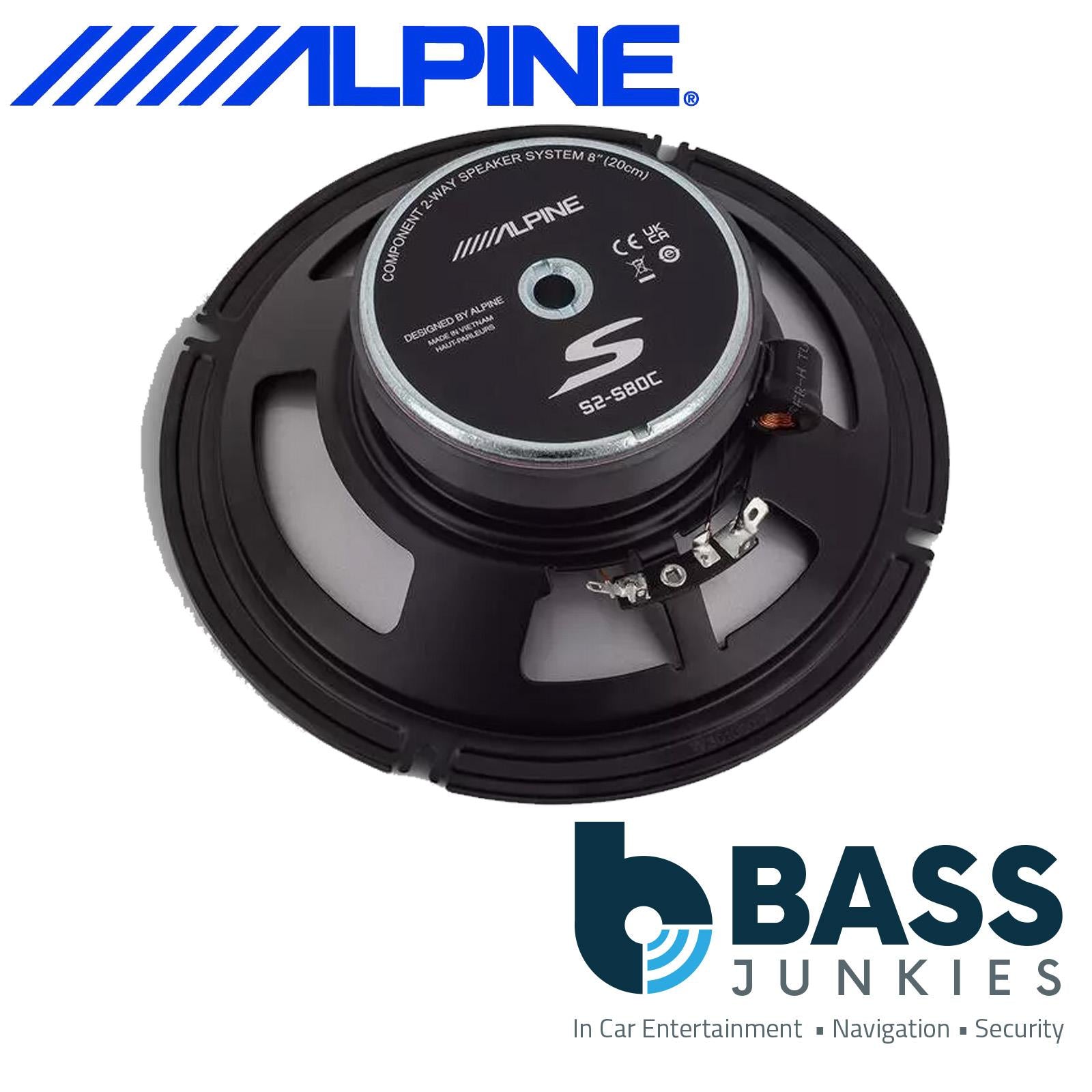 Alpine S-Series S2-S80C - 8” 520 Watt 2 Way Component Door Speakers & Tweeters