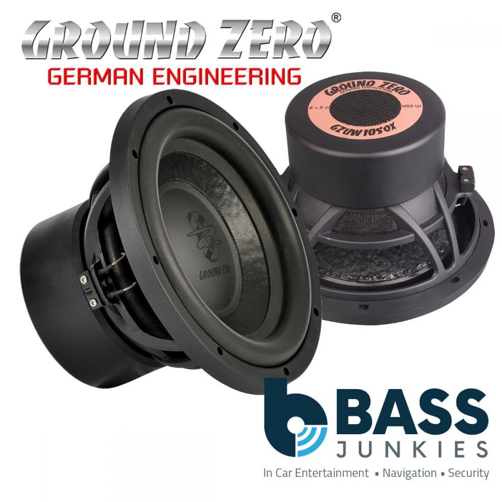 Ground Zero GZUW 10SQX - 25 cm / 10" Subwoofer - 2 x 2 ohm 2" voicecoil - 450 WRMS