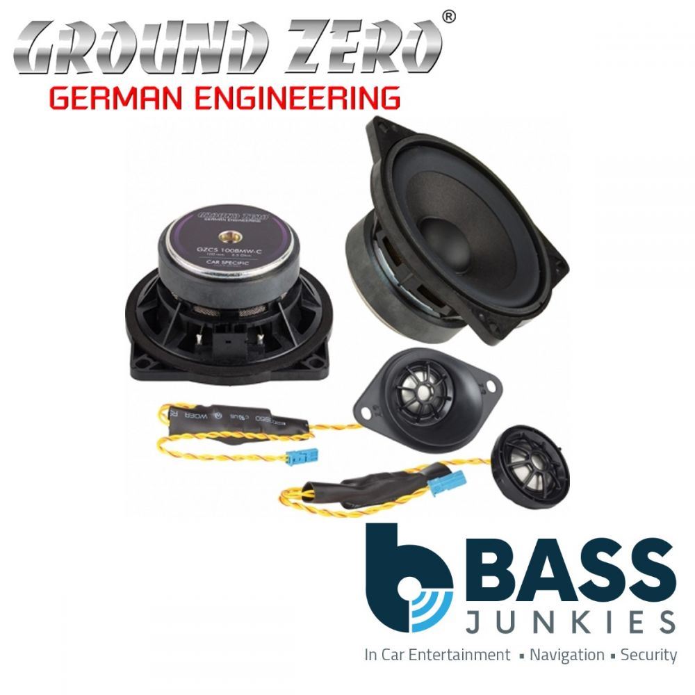 Ground Zero GZCS 100BMW-C - 4" Inch BMW 5 Series E60 E61 F07 2-Way Component Front Car Speakers