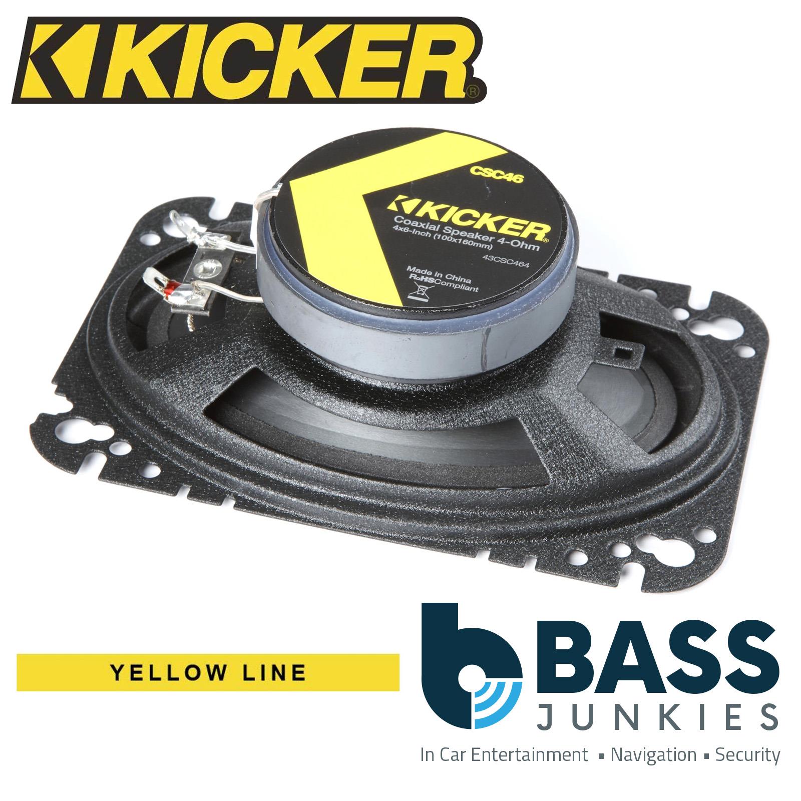 Kicker CSC464 - 4" x 6" 100 x 160mm 150 Watts 2 way Car Front Top Dash Rear Shelf Coaxial Speakers