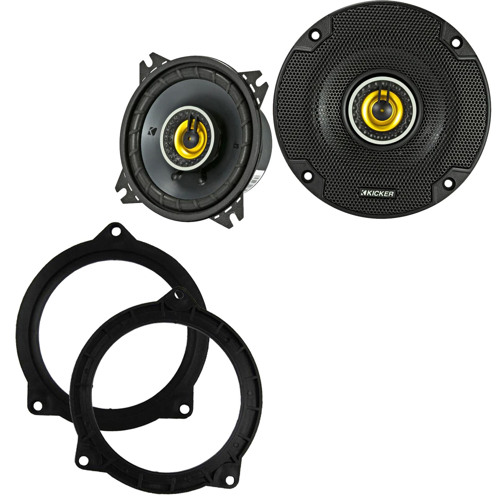Kicker CSC44 100mm/10cm/4" 2-Way Coaxial Car speakers (Per Pair Max 300|100 watts RMS) Fits BMW 5-Series 2011-17