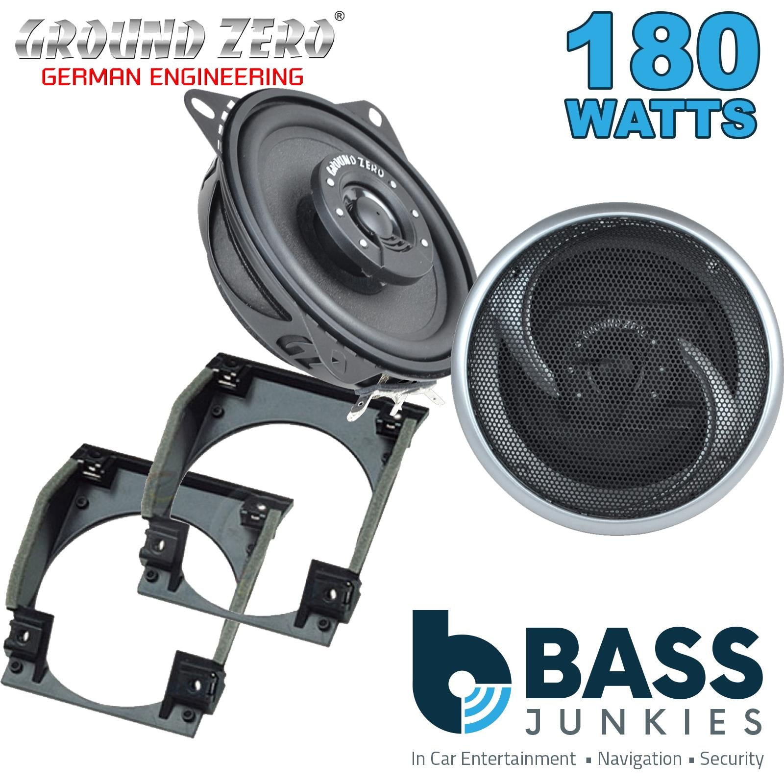 Ground Zero GZIF 4001FX 100mm/10cm/4" 2-Way Coaxial Car speakers (Per Pair Max 180|100 watts RMS) Fits Renault Twingo 1993-00