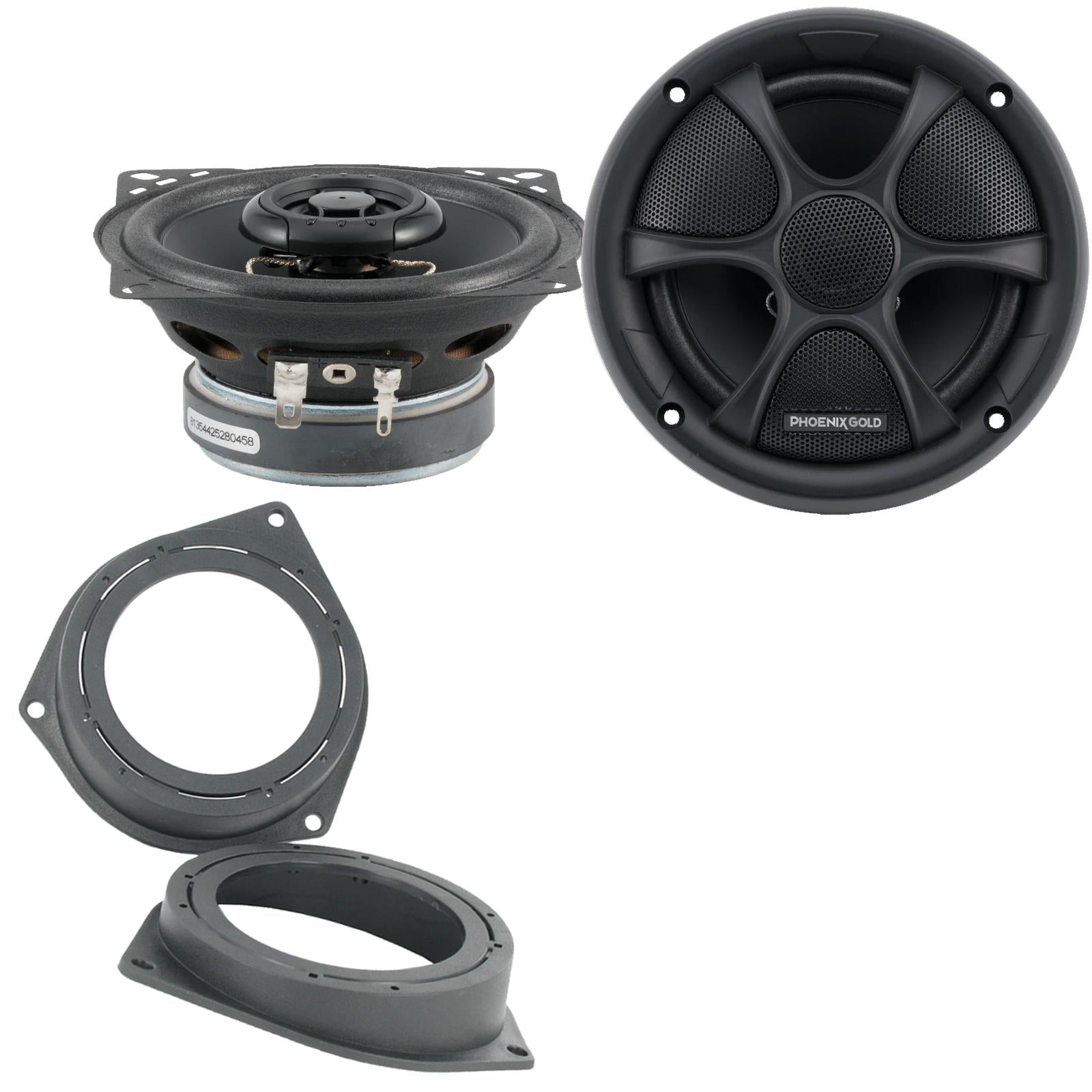 Phoenix Gold RX4CX 100mm/10cm/4" 2-Way Coaxial Car speakers (Per Pair Max 160|80 watts RMS) Fits Ford KA 2009-16