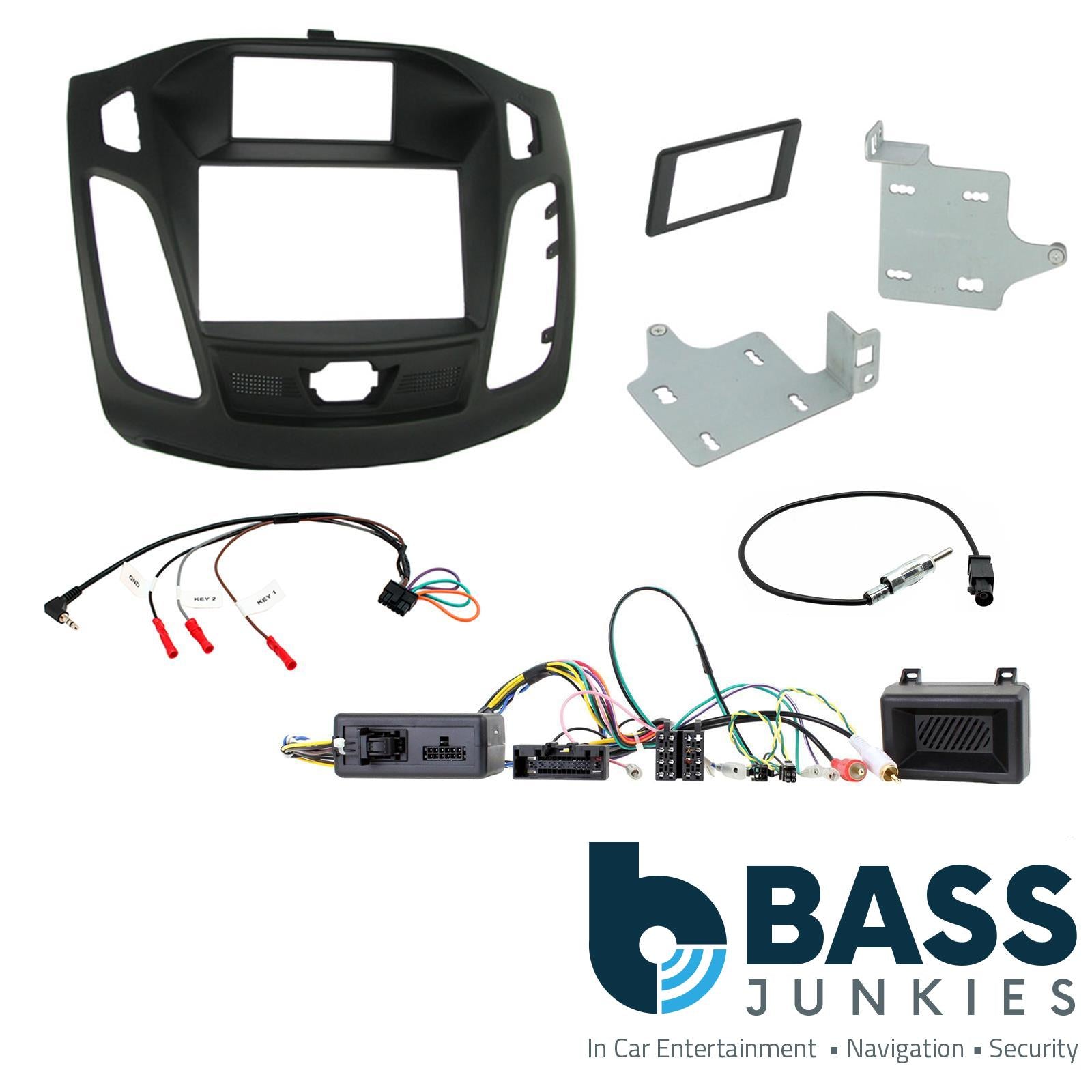 Connects 2 CTKFD31 - Ford Focus 2011 - 2015 Double Din Facia & Steering wheel Interface Fitting Installation Kit