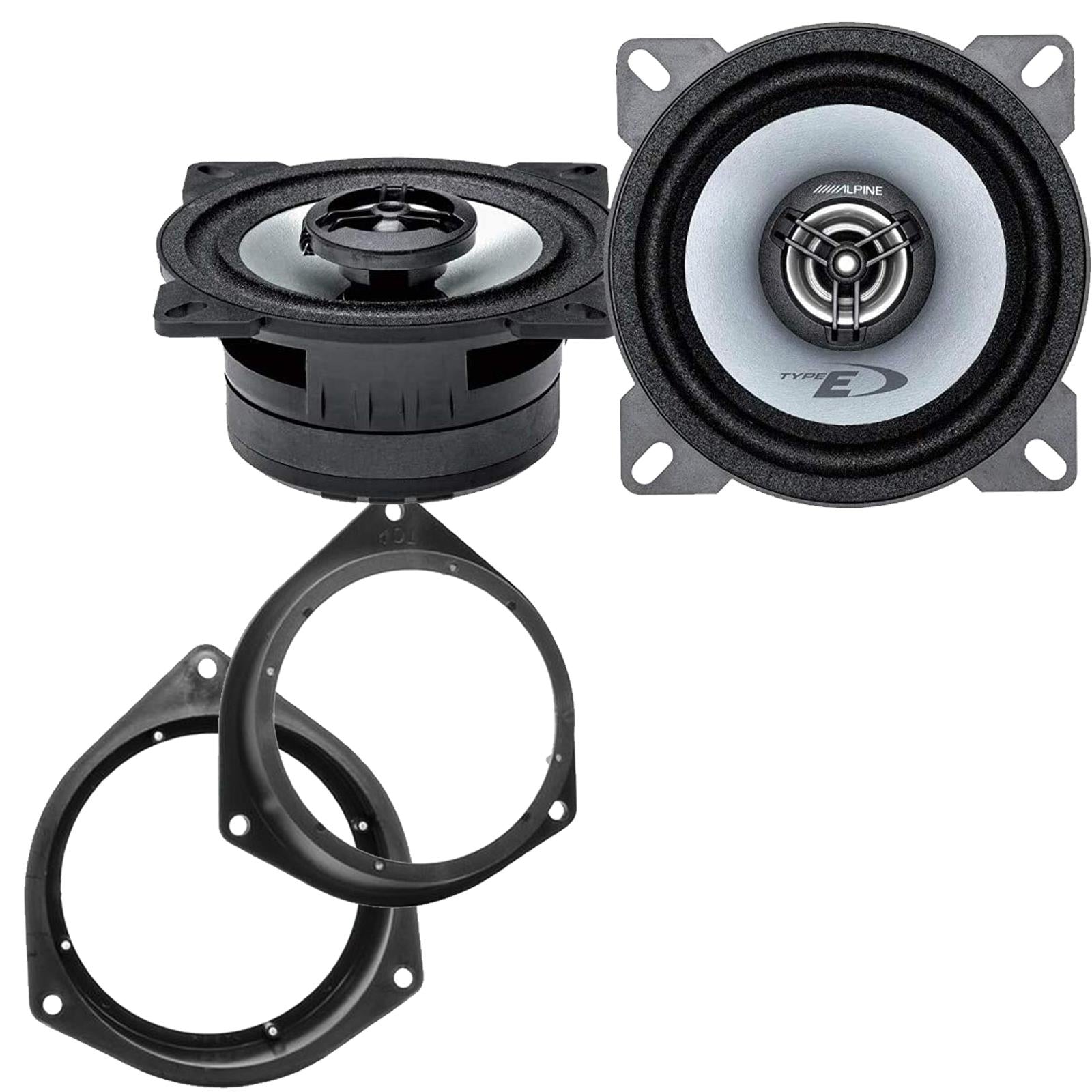 Alpine SXE-1025S 100mm/10cm/4" 2-Way Coaxial Car speakers (Per Pair Max 360|50 watts RMS) Fits Fiat Qubo 2008-18 | Fiorino 08-21