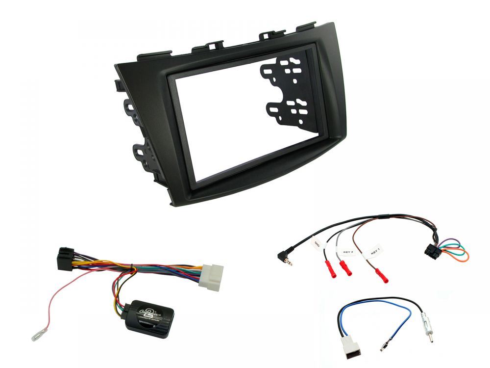 Connects2 CTKSZ02 -Suzuki Swift 2011 - 2016 Double Din Fascia & Steering Wheel Interface Installation Kit