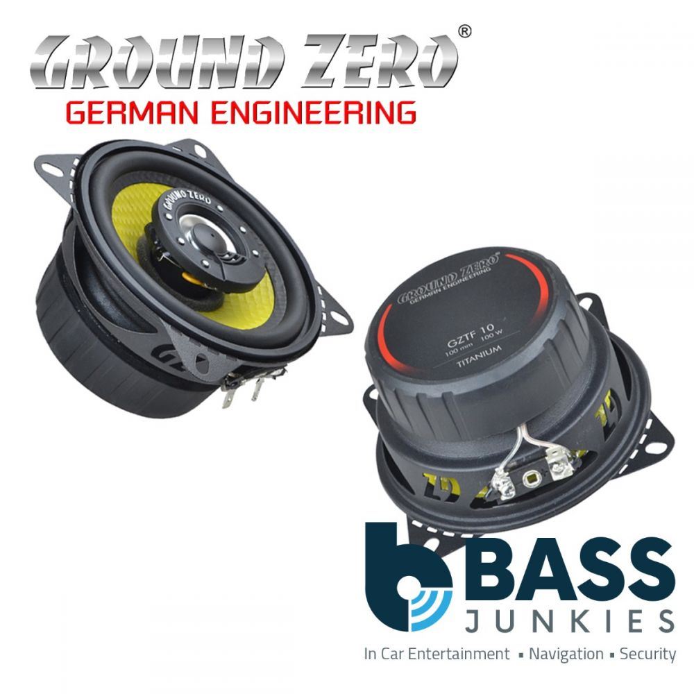 Ground Zero GZTF 10 - 4" Inch 10cm 100 Watts 3-Ohm 2-Way Coaxial Car Speakers