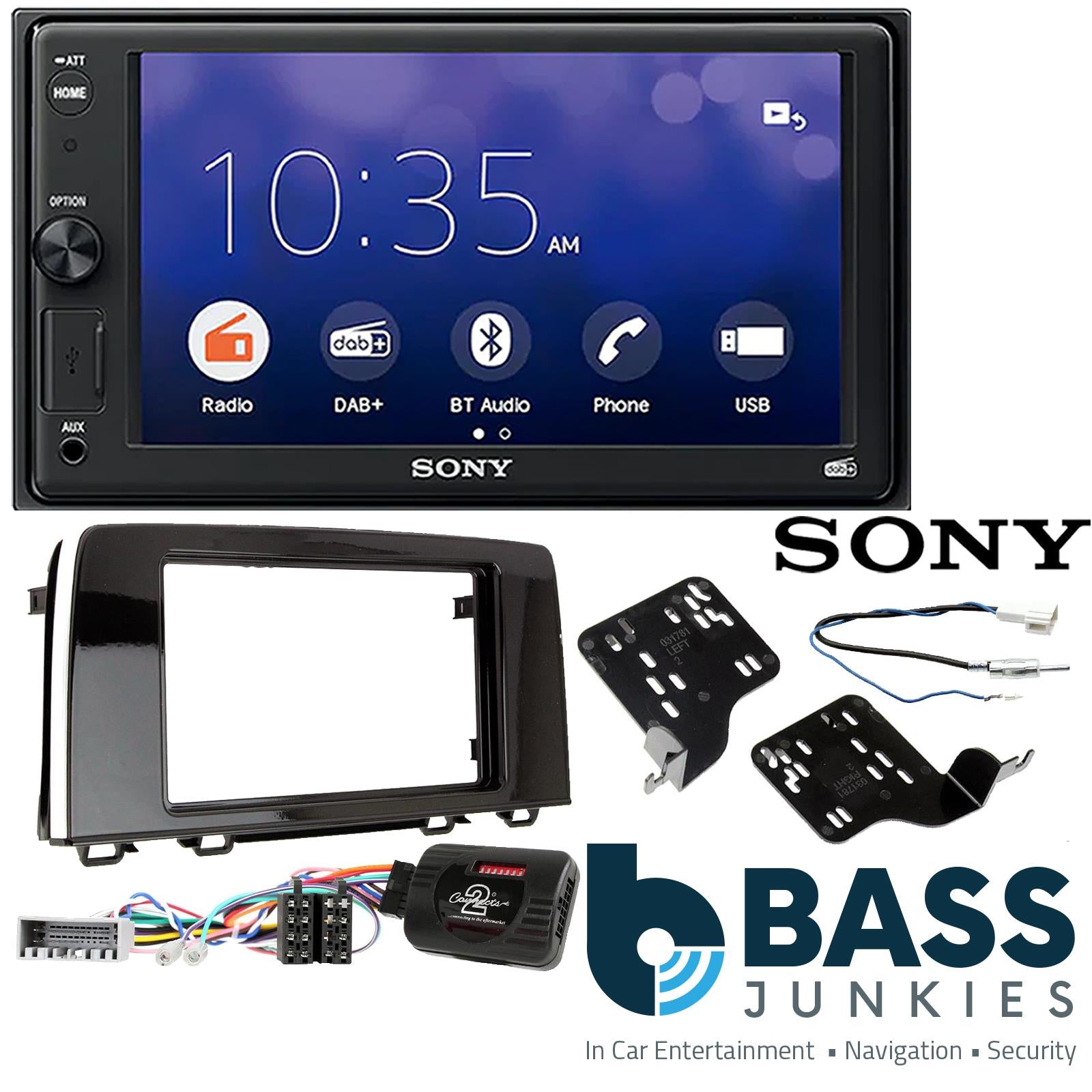 SONY 6.2" Screen Blutooth Double Din Stereo Fitting Kit + Steering Wheel Stalk Controls to fit Honda CR-V 2017-