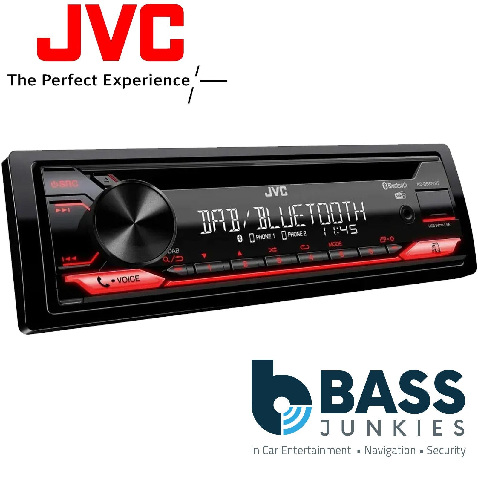 JVC KD-DB622BT CD MP3 Car DAB+ Bluetooth USB Aux Spotify Android Car Stereo