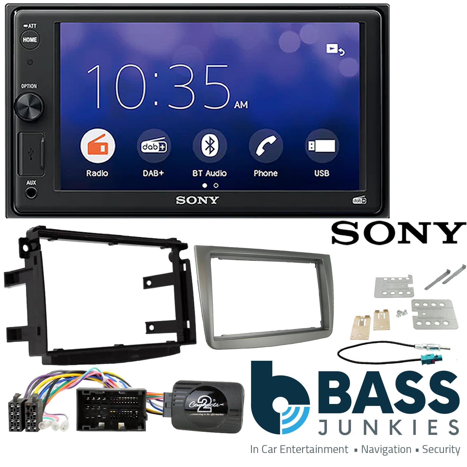 SONY XAV-1550D DAB+ Smart Bluetooth Car Radio + Stereo fitting kit + Steering Wheel Controls Loom for Alfa Romeo Mito 2014-2018