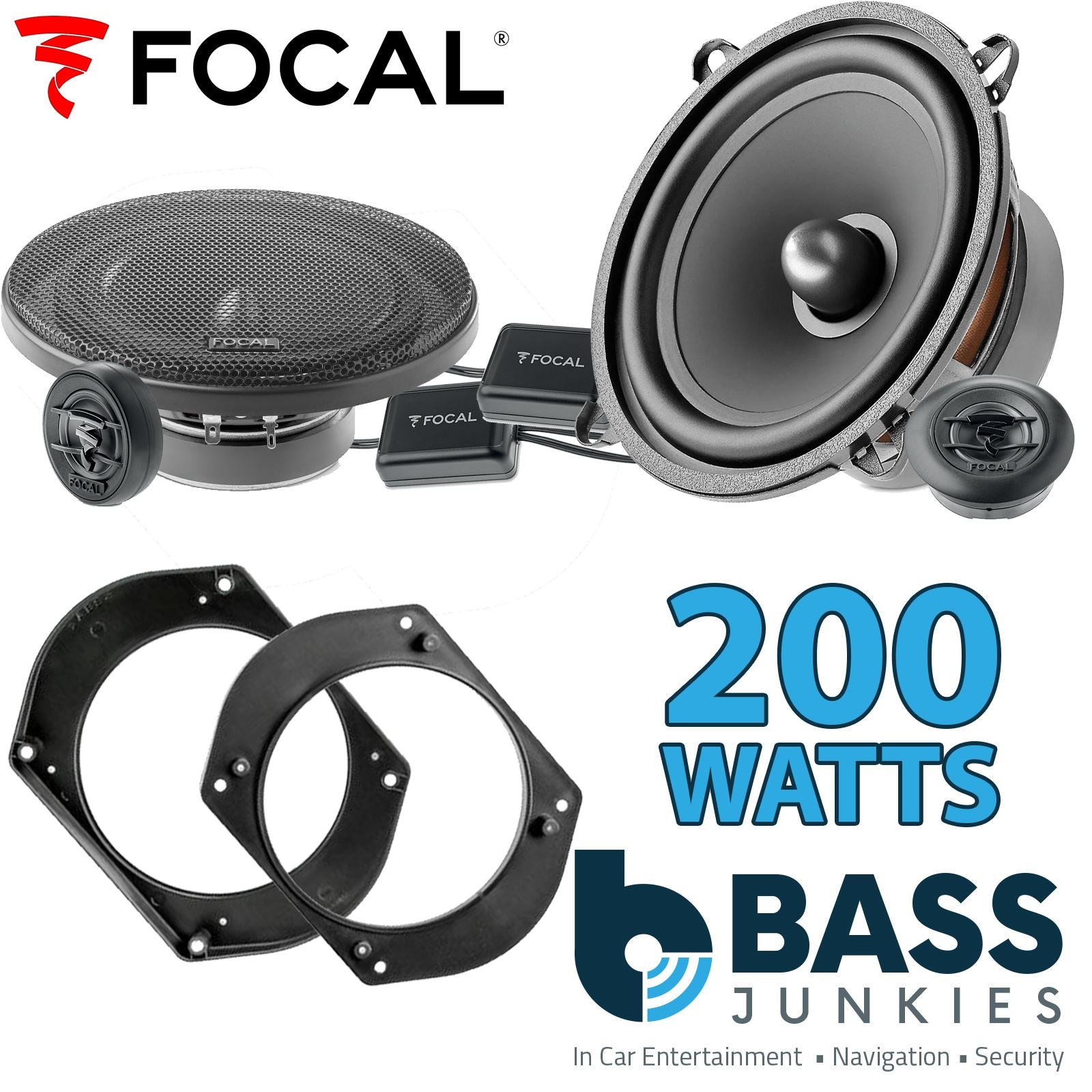 Focal Auditor ASE130 130mm/13cm/5.25"Car Component Speakers (Pair Max 200 watts) Fits Alfa Romeo Spider 1994-00 | Fiat Brava 95-01 | Bravo 95-01 | Marea 96-02 | Lancia Ypsilon 03-11 | Y 95-03