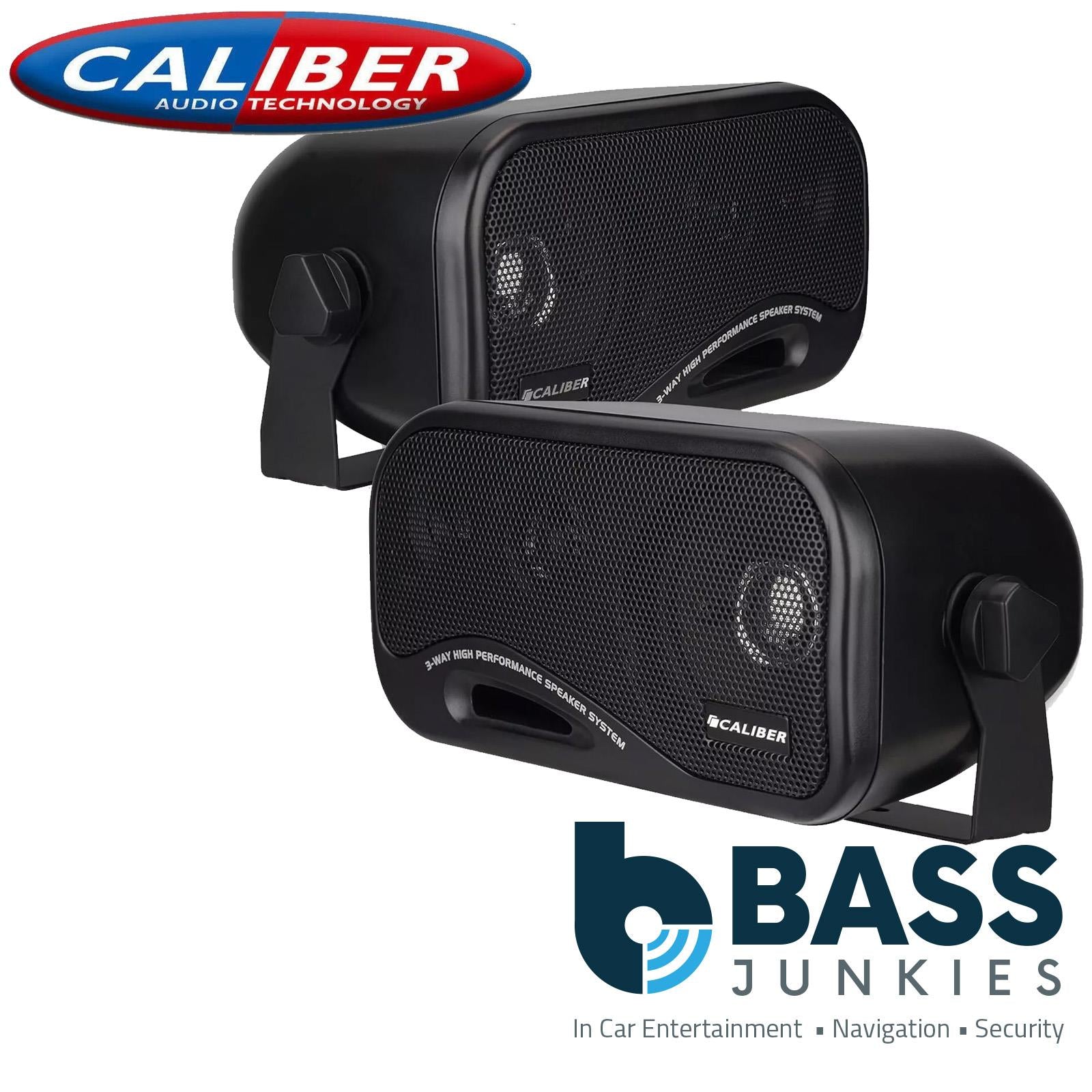 Caliber CALCSB2 - 120 Watts 3 Way Car Van Motorhome Boat Truck HGV JCB & Campervan Pod Speakers with Brackets
