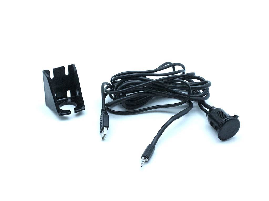 Connects2 CTUNIUSB.2 USB & 3.5mm Jack Flush Mount Aux Input Dash Socket Extension Lead